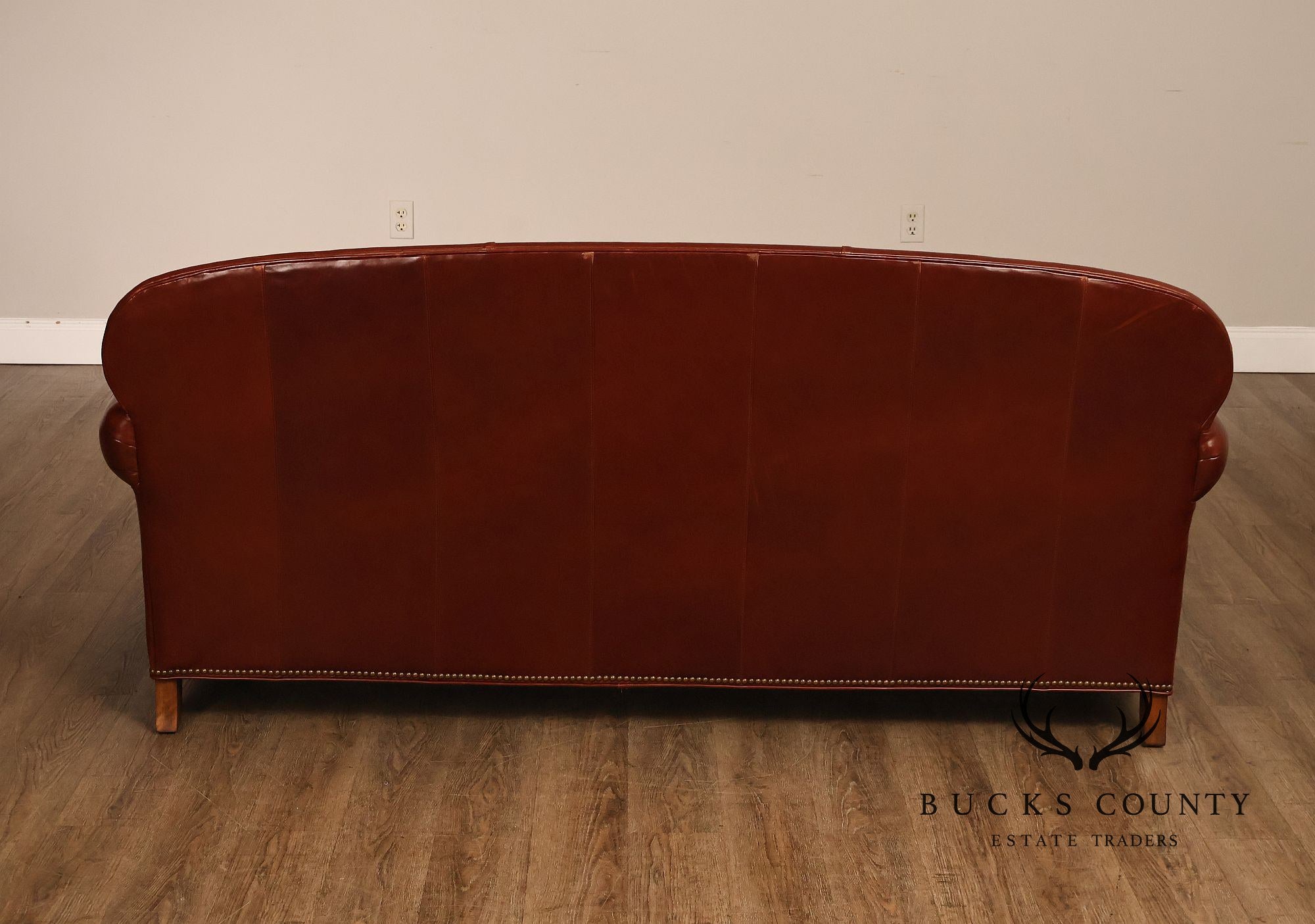 Bradington-Young Traditional Style Leather Three Cushion Sofa