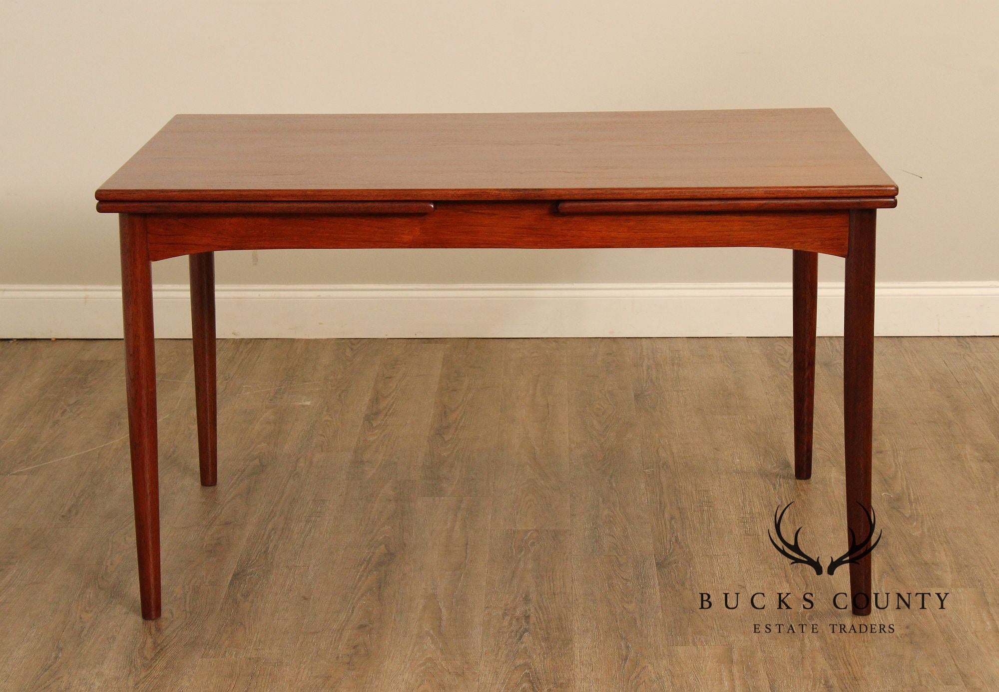 Danish Modern Teak Draw Leaf Dining Table