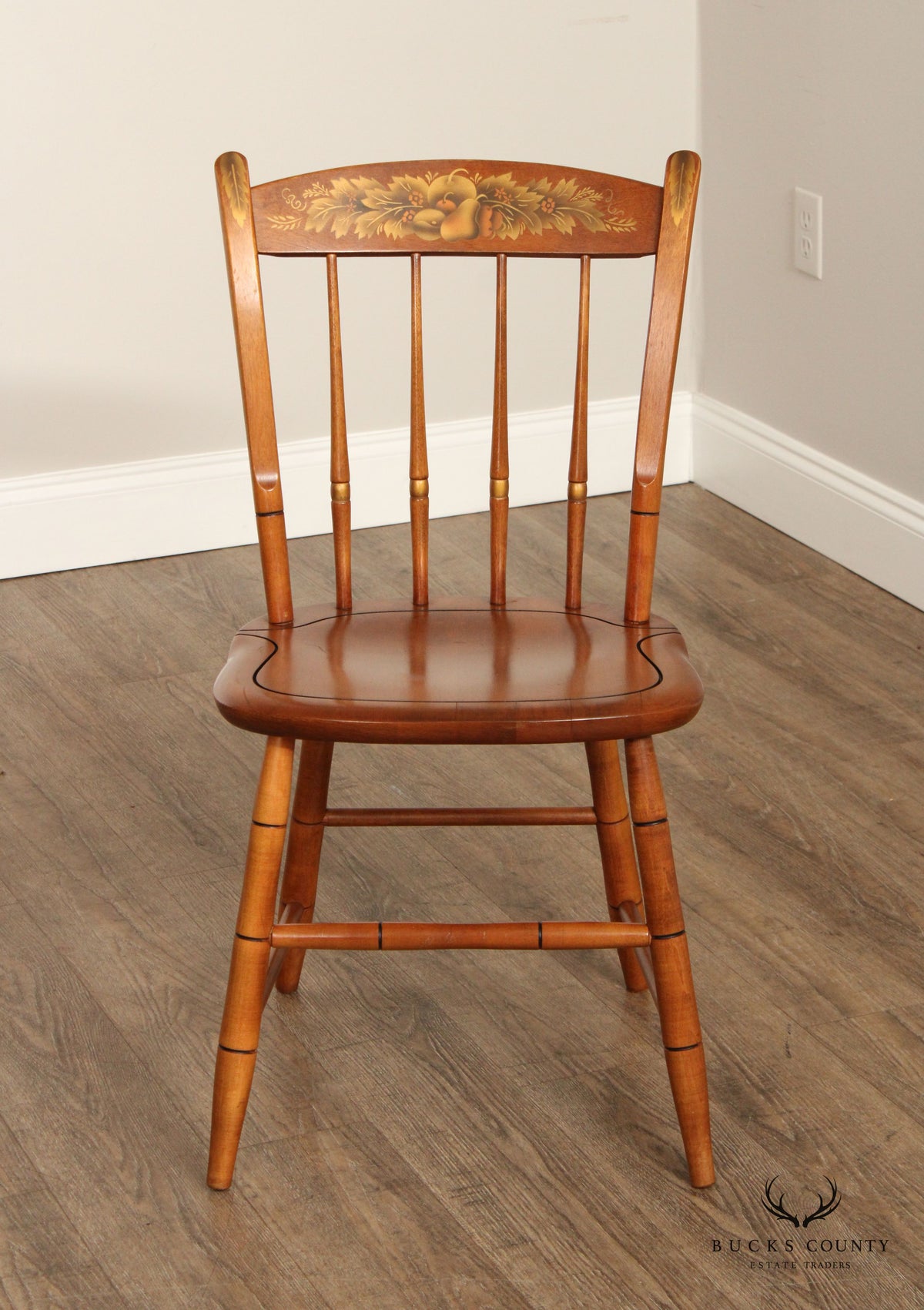 L. Hitchcock Set of Four Faux Bamboo Dining Chairs
