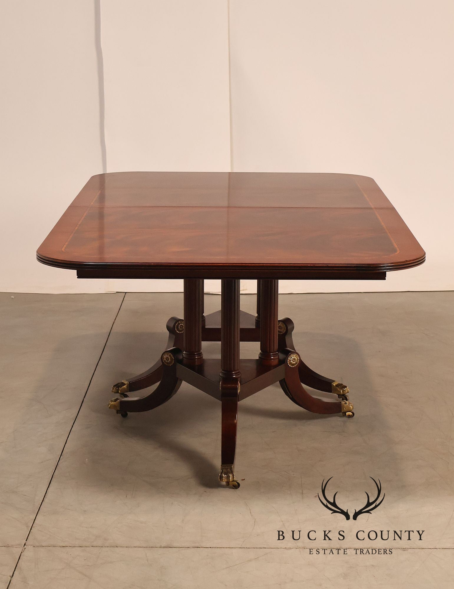 Henkel Harris Regency Style Mahogany Double Pedestal Dining Table