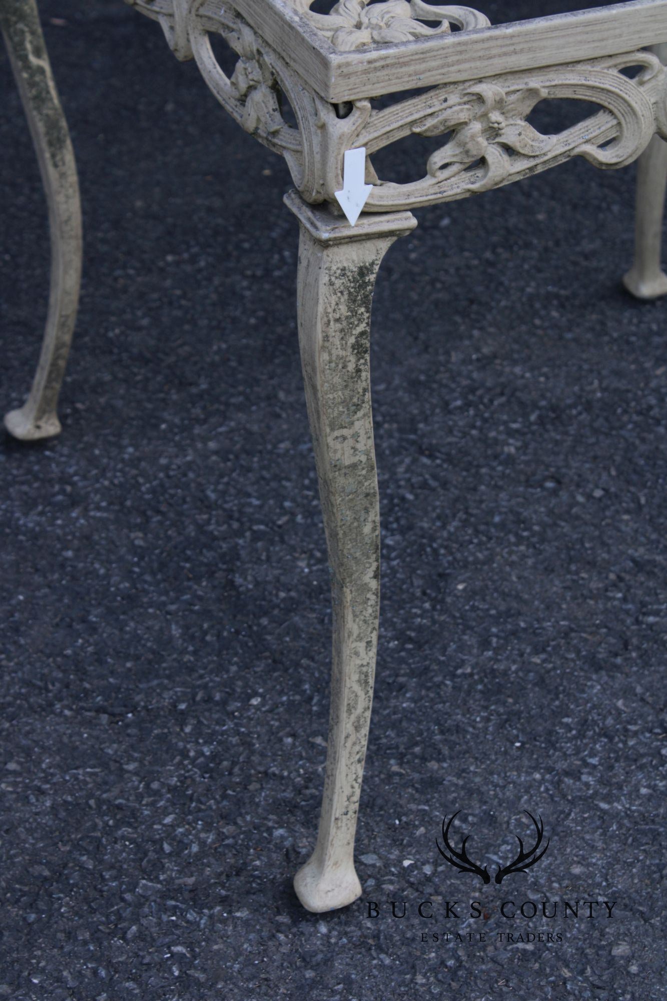 BROWN JORDAN CAST ALUMINUM 'DAY LILY' OUTDOOR PATIO SIDE TABLE