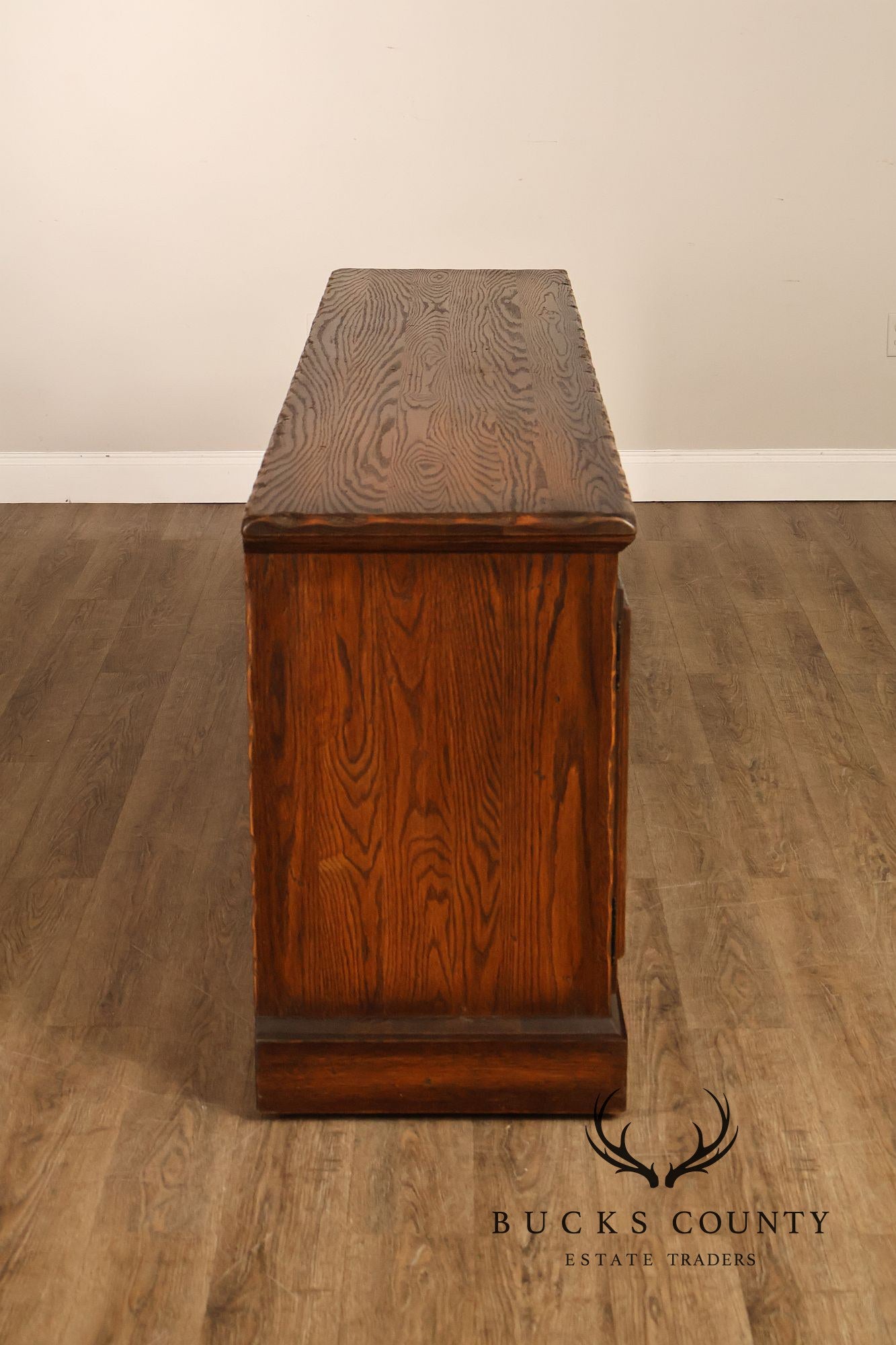 Jamestown Lounge Co. Colonnade Collection Vintage Sculpted Oak Long Credenza
