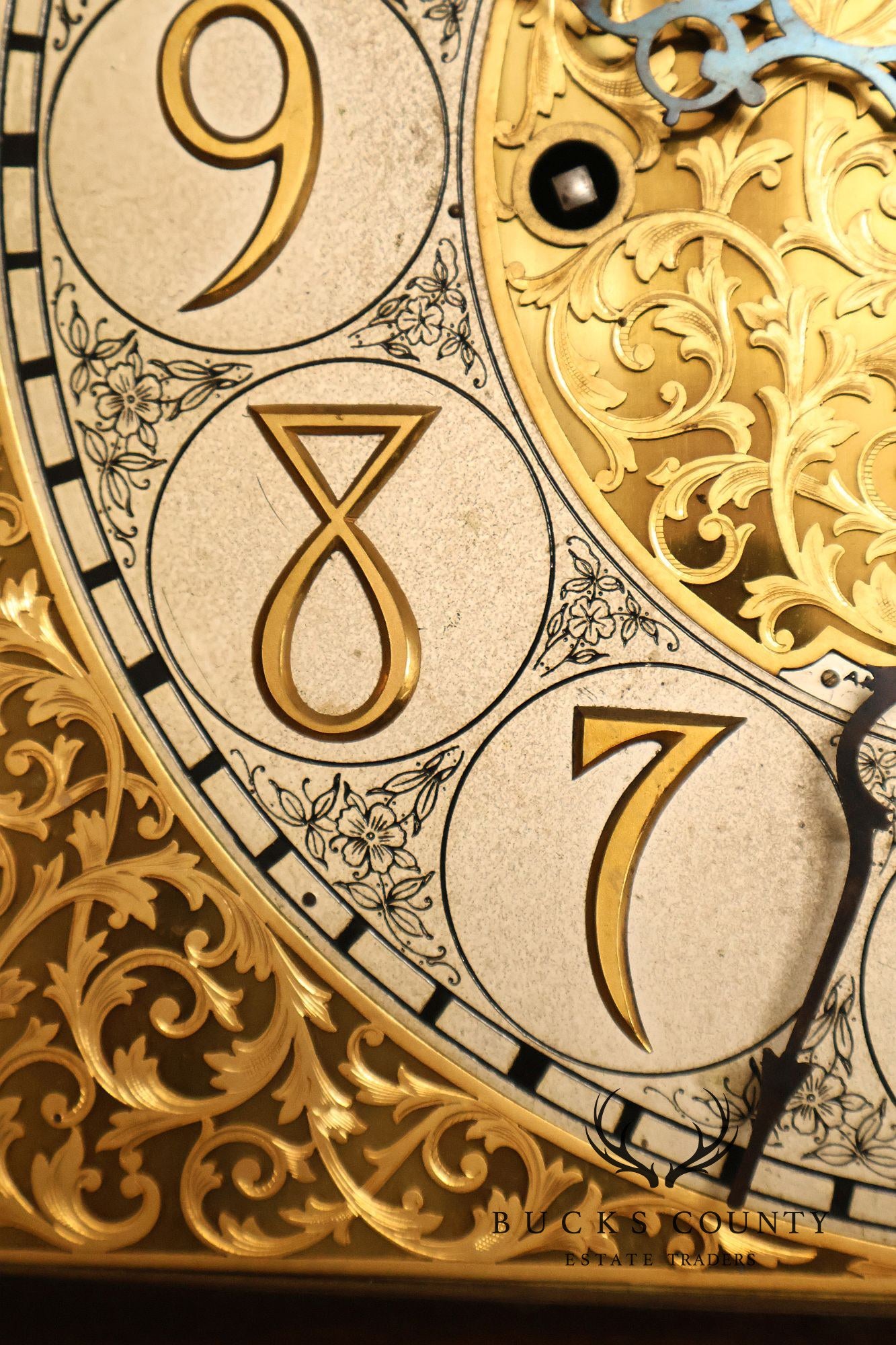 American Chime Clock Co Nine Tube Grandfather Clock with Moon Dial and Westminster Chime Movement