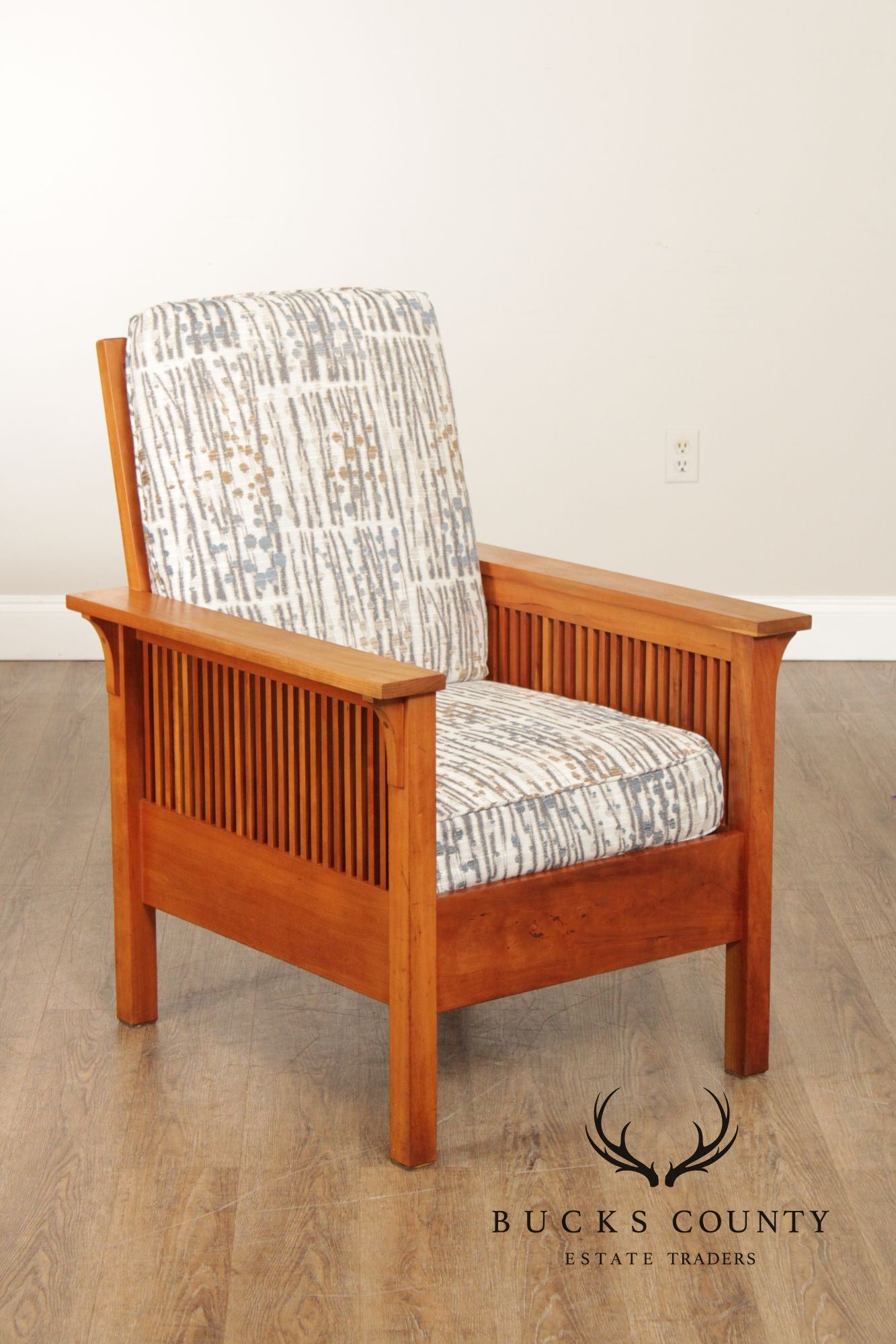 Stickley Mission Collection Cherry Spindle Lounge Chair with Tight Seat