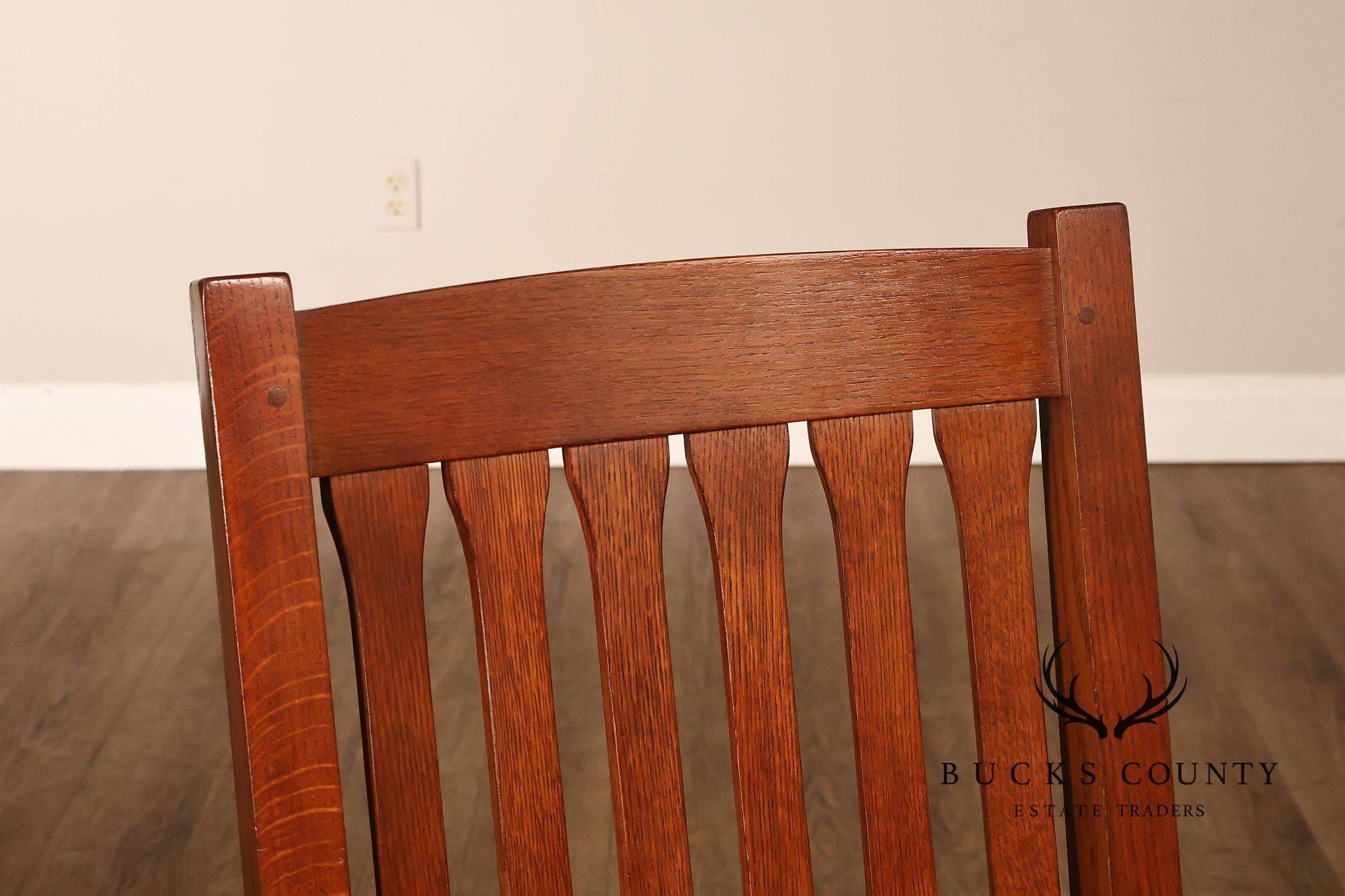 Stickley Mission Collection Set Of Four Oak Dining Side Chairs