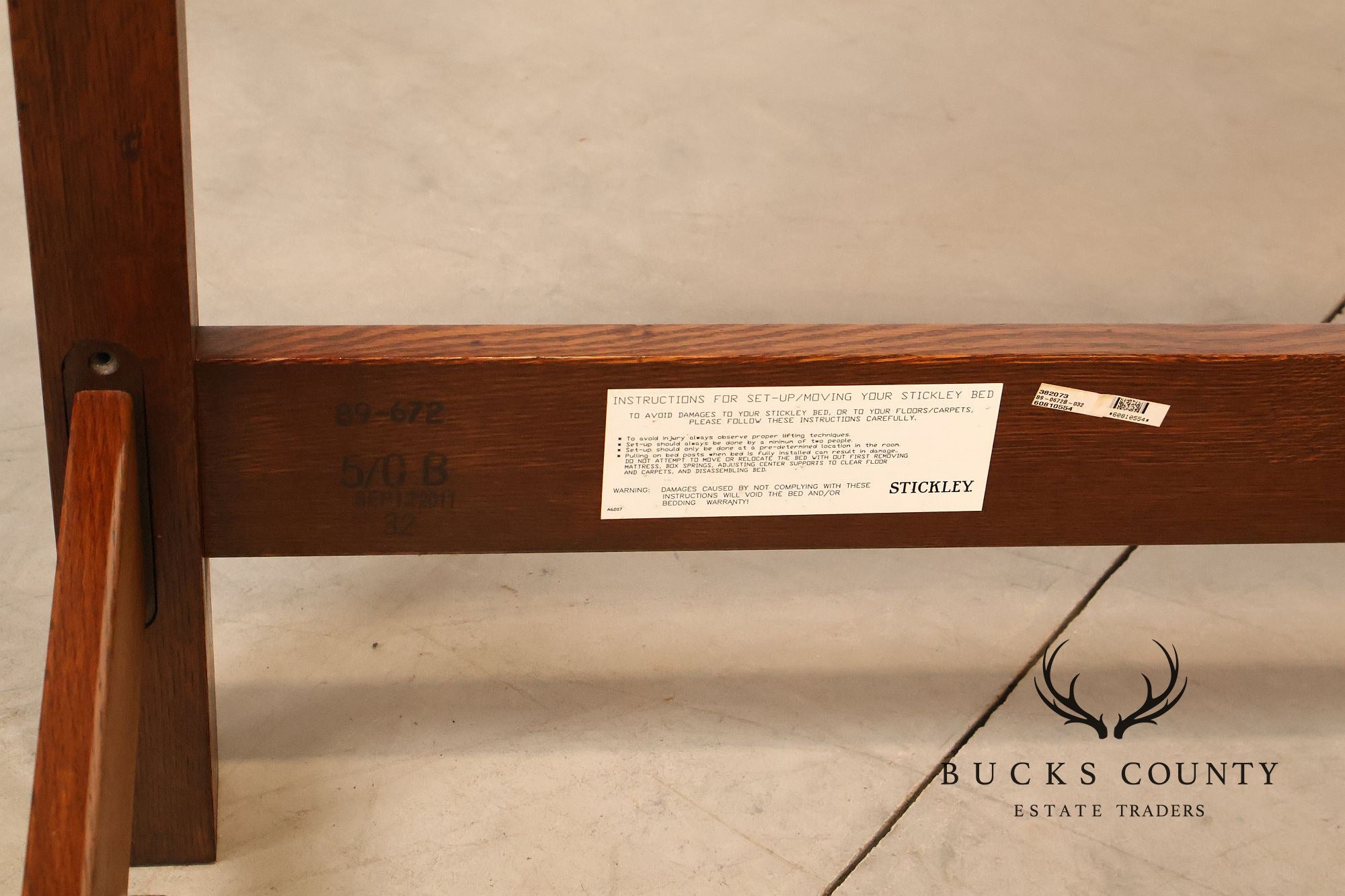 Stickley Harvey Ellis Inlaid Oak Queen Bed