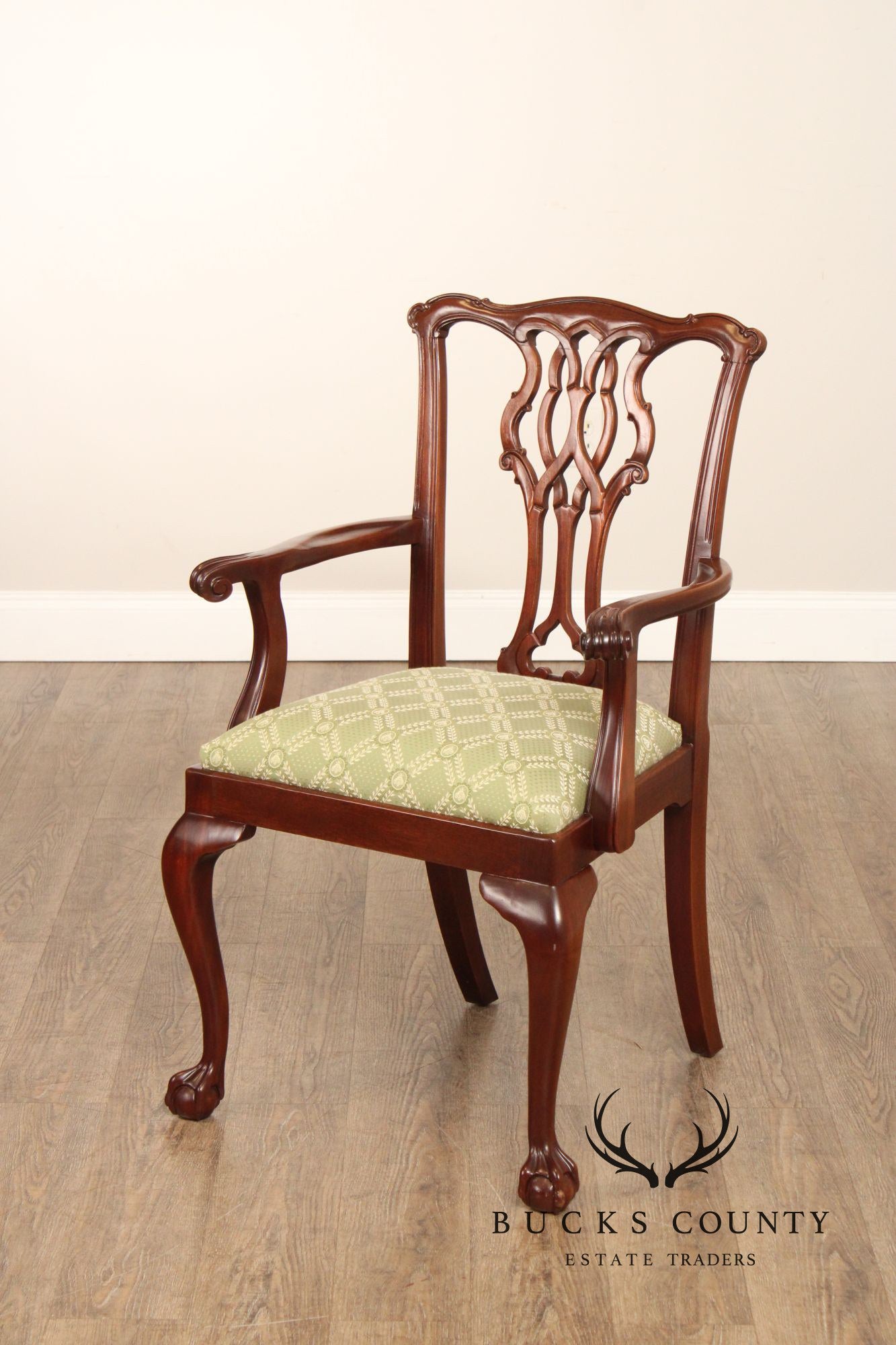Councill Chippendale Style Set of Ten Mahogany Dining Chairs