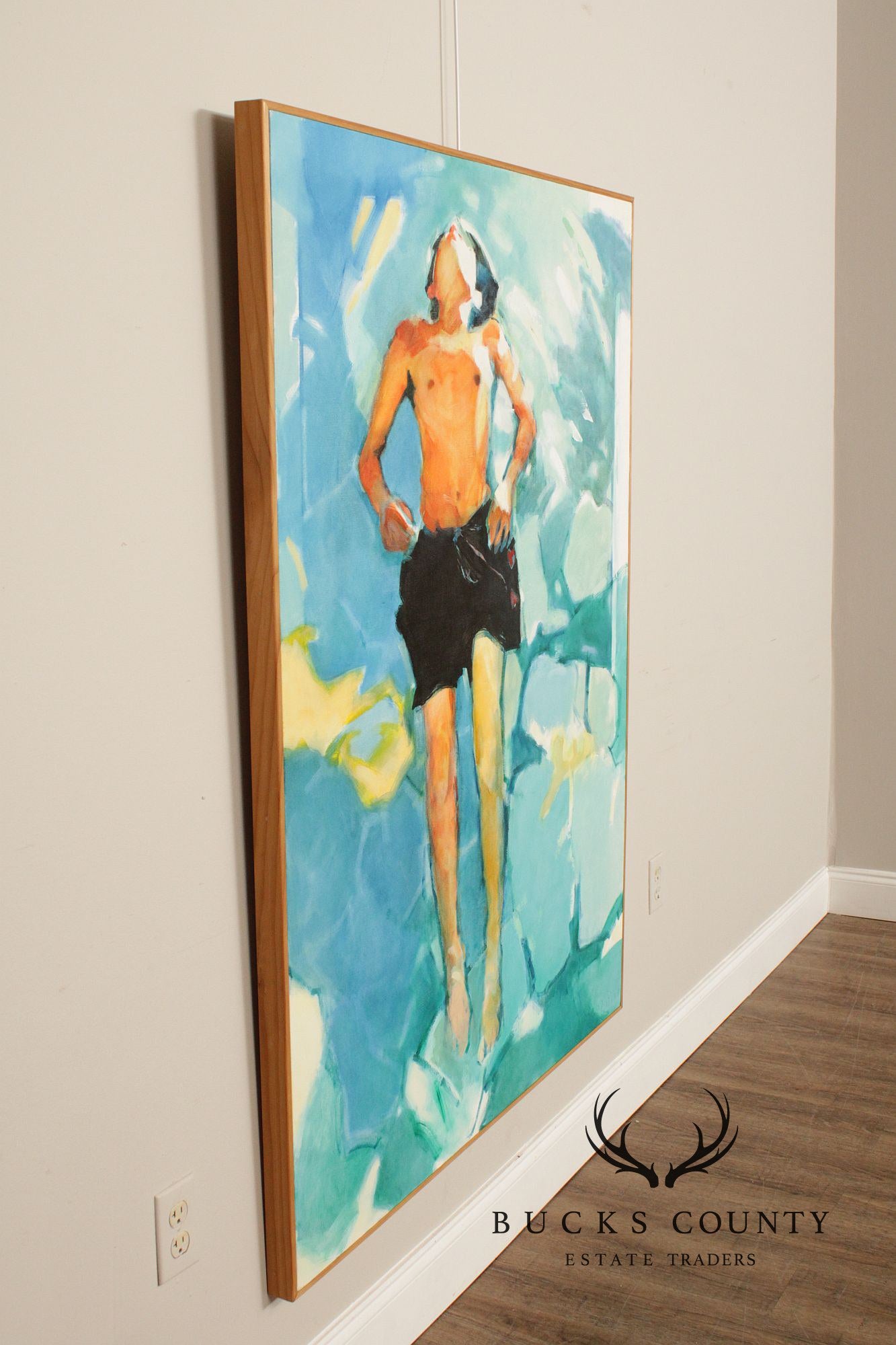 Malcolm Bray Contemporary Oil Painting, 'Boy Floating'