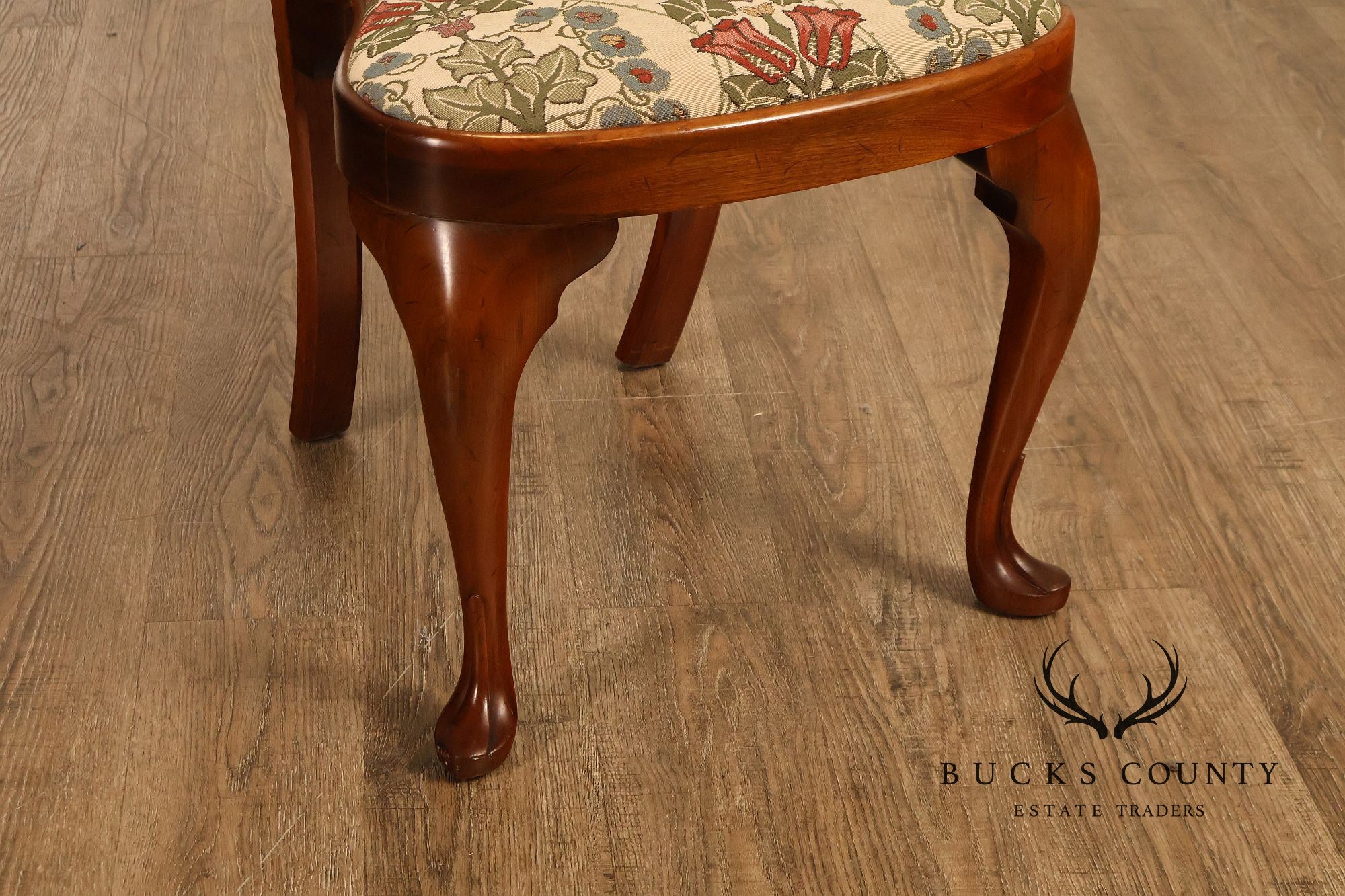 Saybolt Cleland Queen Anne Style Walnut Side Chairs, Pair