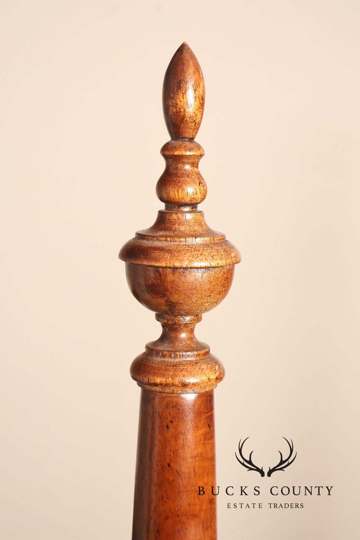 Traditional Rice Carved Mahogany Four Poster Bed