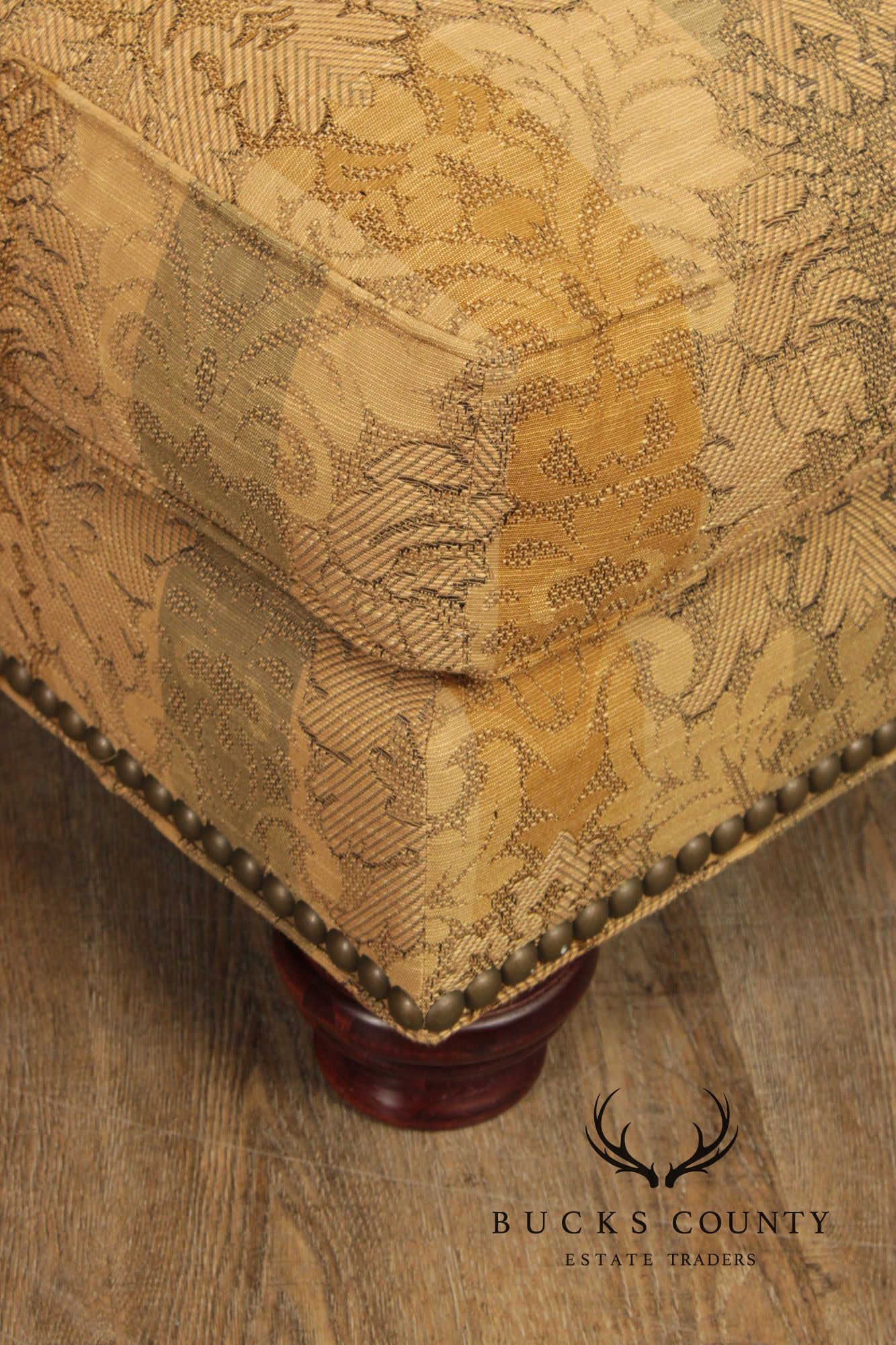 Thomasville Traditional Style Pair of Upholstered Ottomans