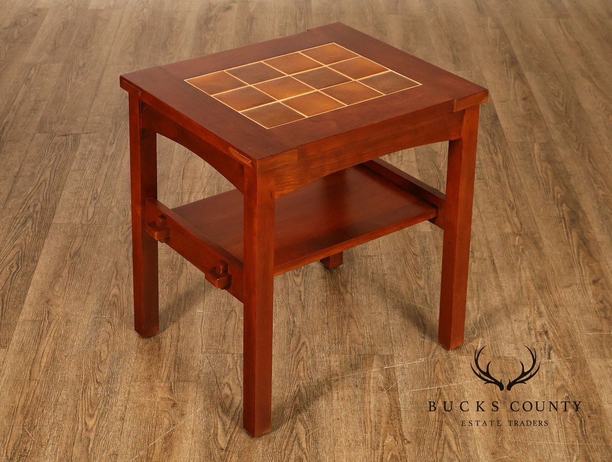 Stickley Mission Collection Tile Top Cherry End Table