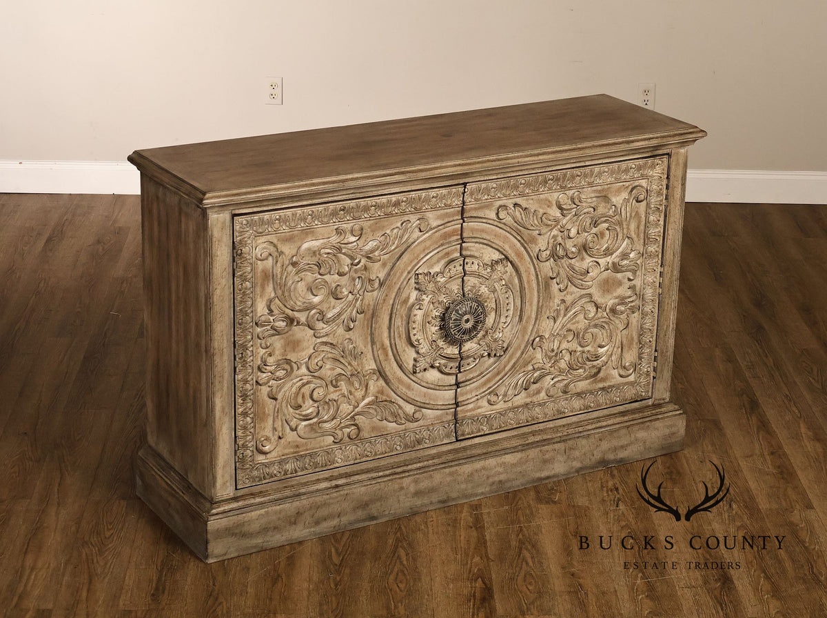 Hooker Furniture Carved Two Door Console Cabinet