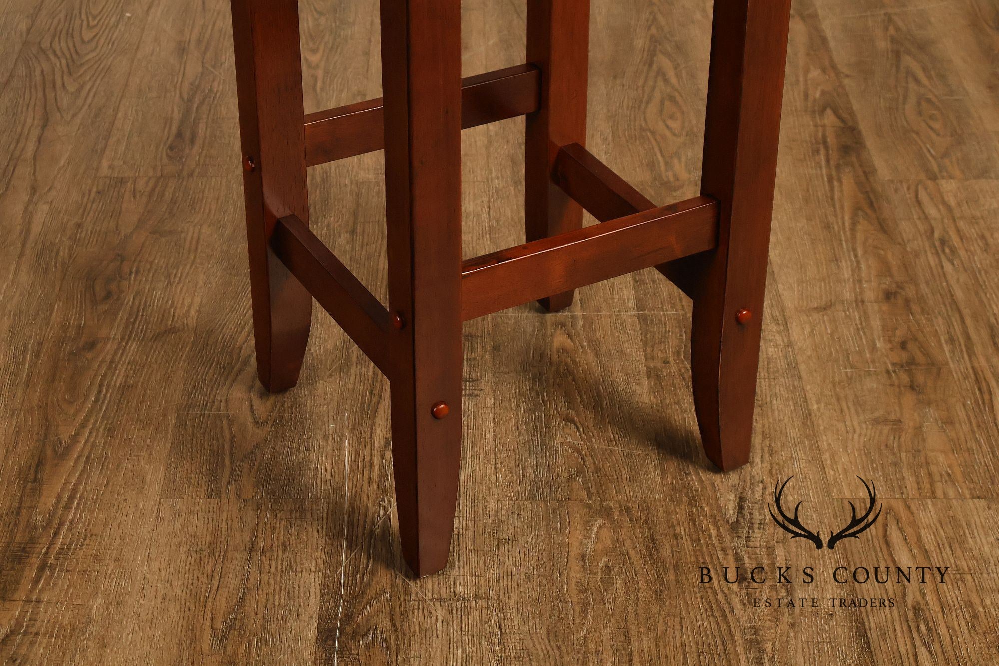 Traditional Home Bar With Wine Storage And Two Bar Stools