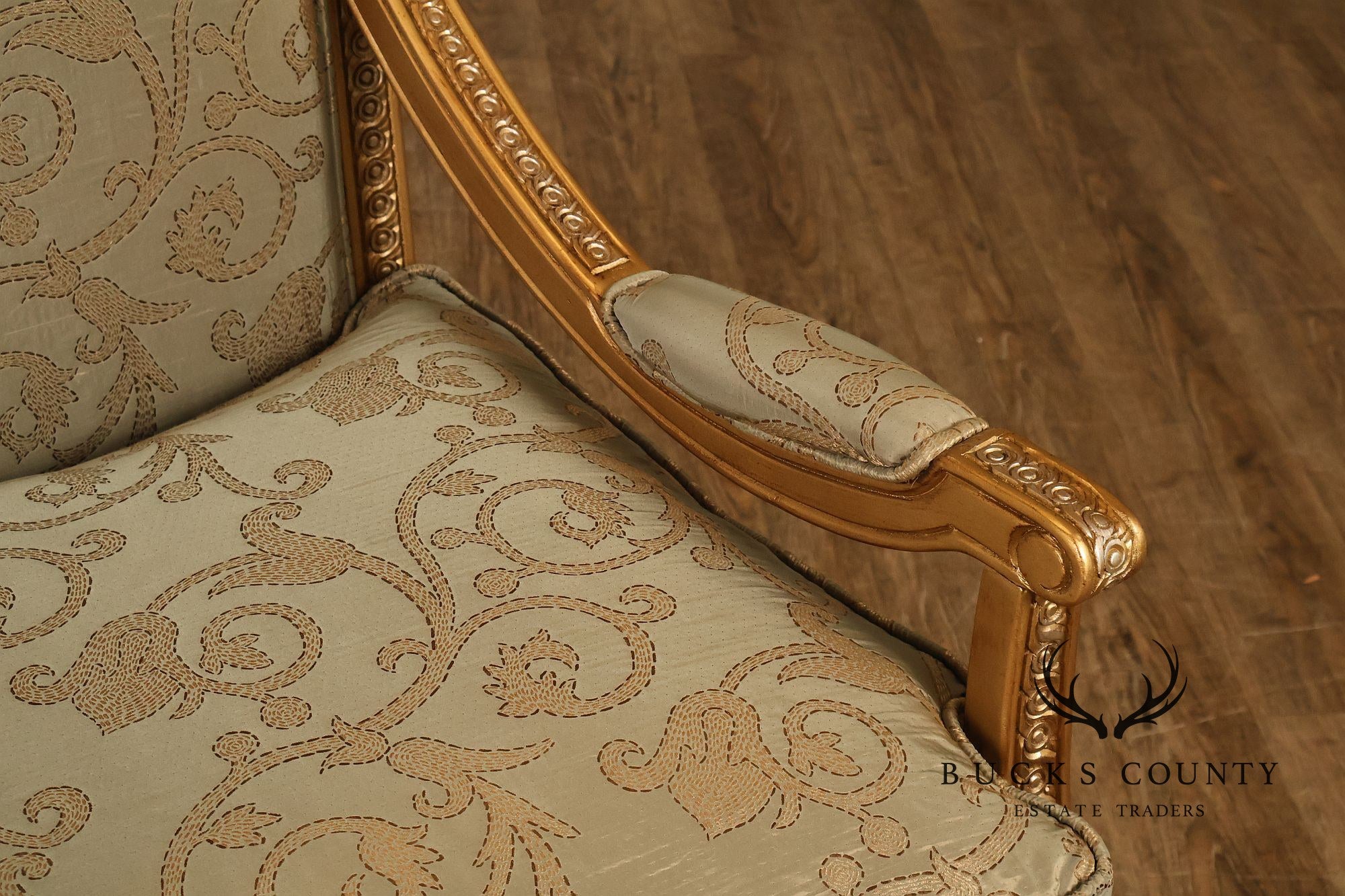 French Louis XVI Style Pair of Bergere Armchairs