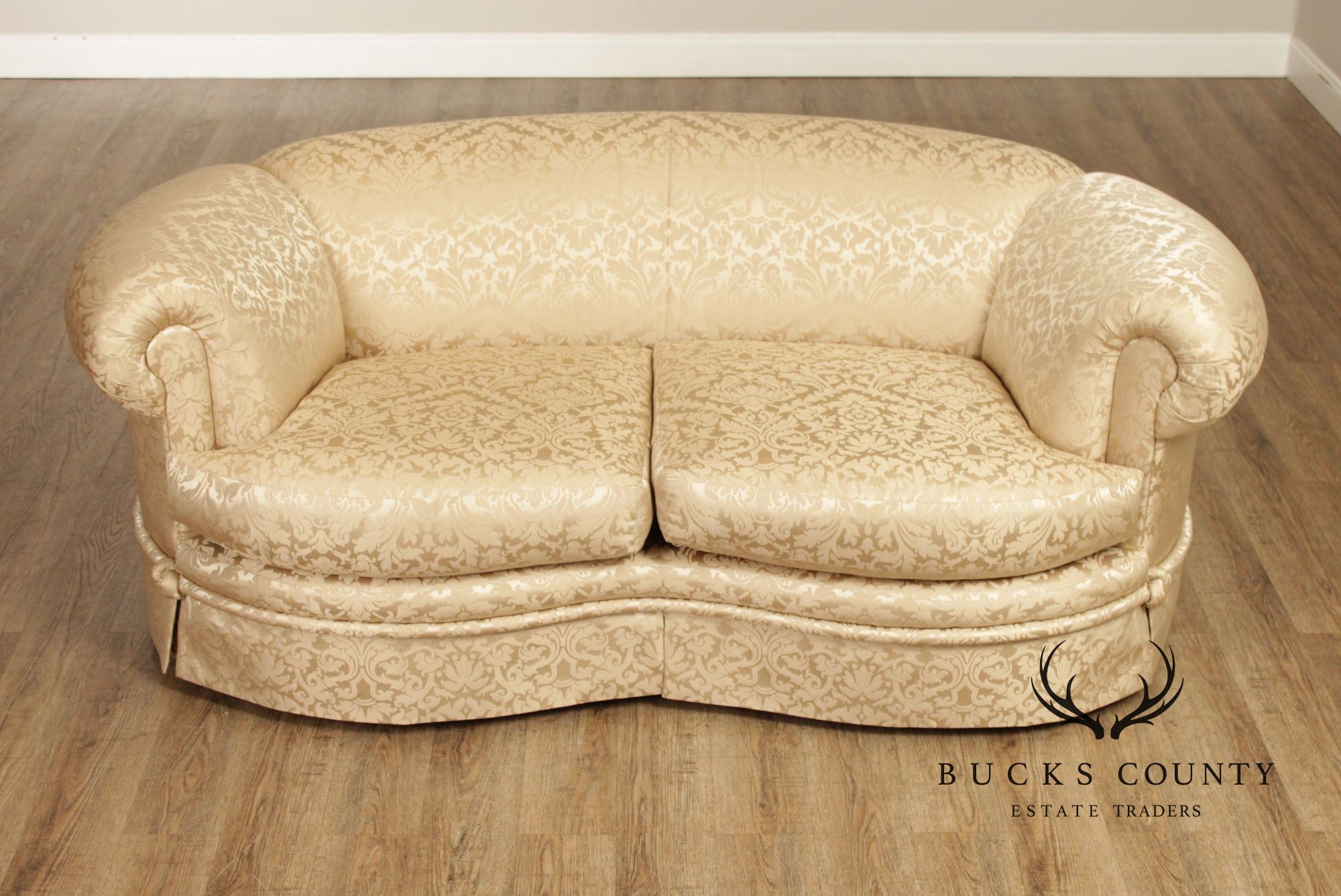 Quality Damask Upholstered Loveseat