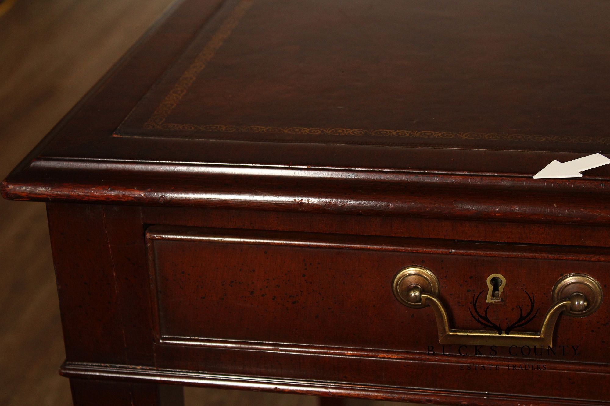 Regency Style Vintage Leather Top Mahogany Writing Desk