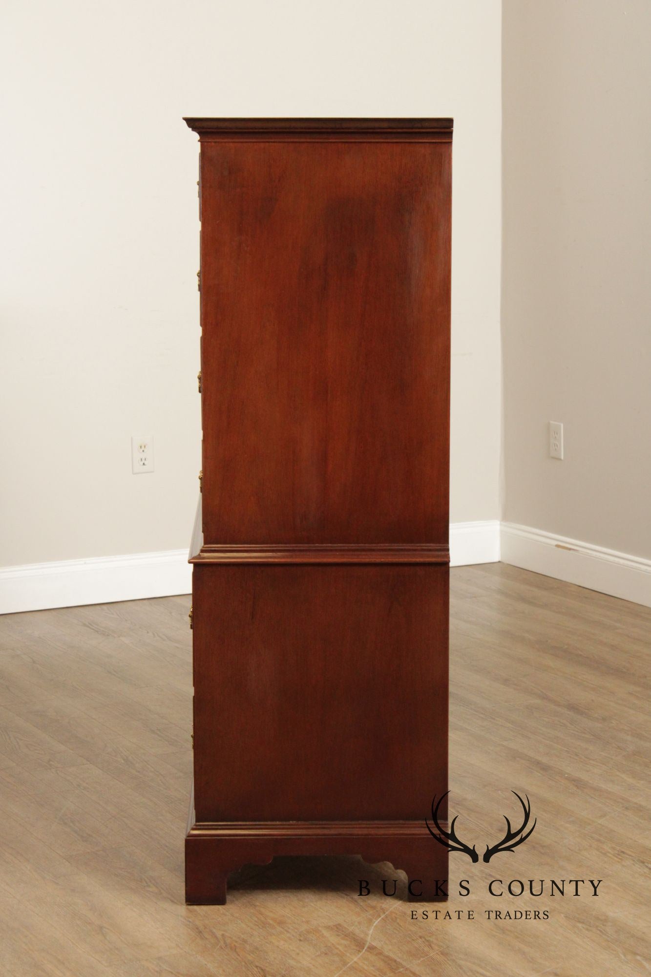 Hickory Furniture Inlaid Mahogany Chippendale Style Tall Chest of Drawers
