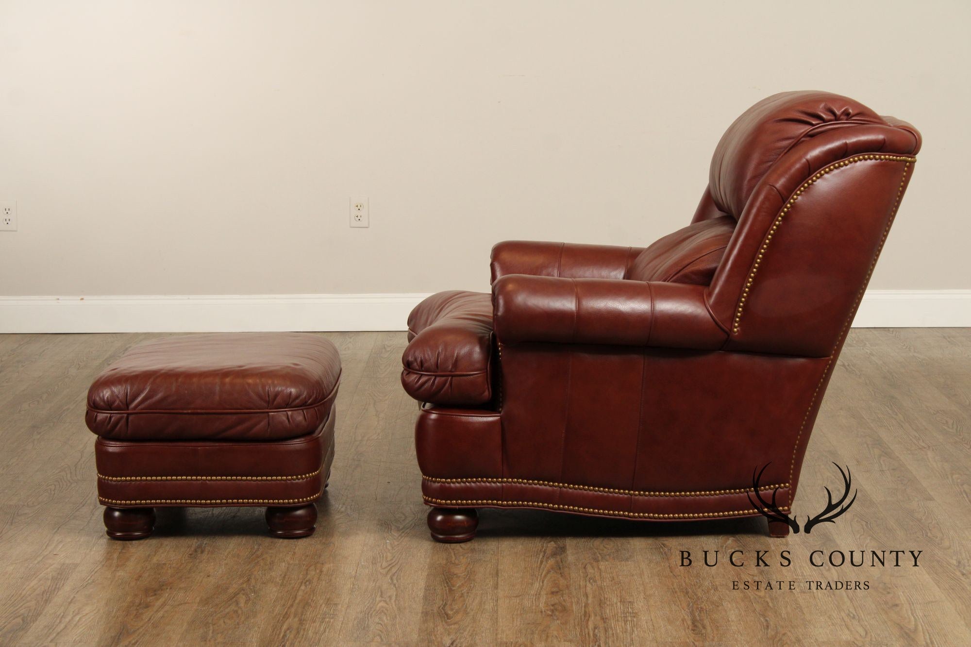 Hancock & Moore 'Austin' Leather Armchair and Ottoman