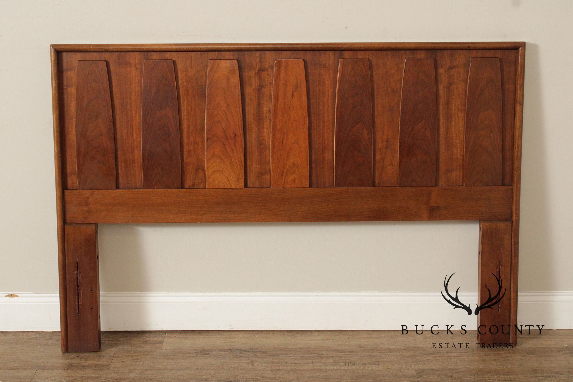 American of Martinsville Mid Century Modern Walnut Queen Headboard