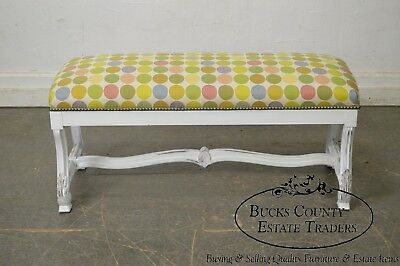 Custom Painted French Louis XIV Style Bench