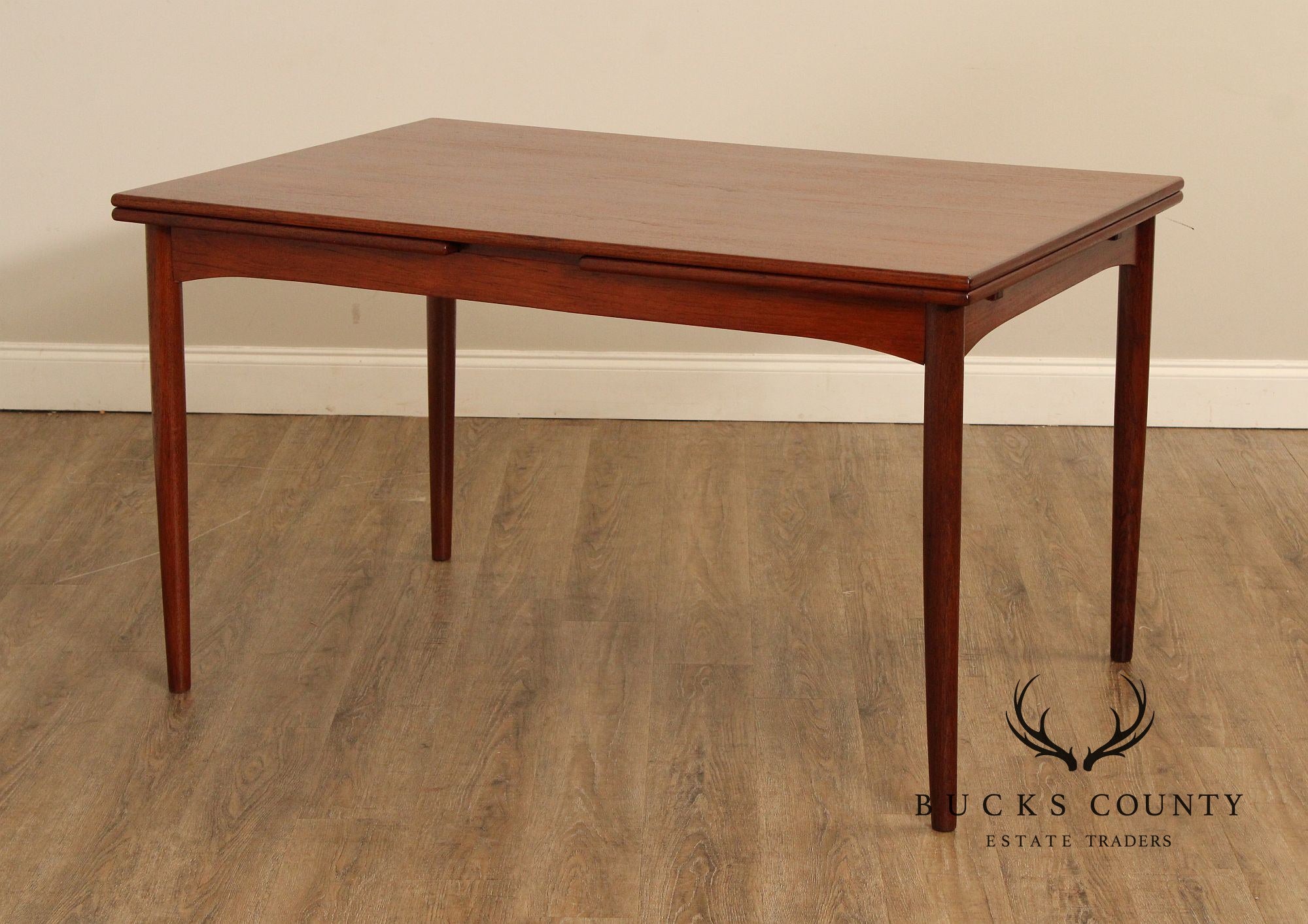 Danish Modern Teak Draw Leaf Dining Table