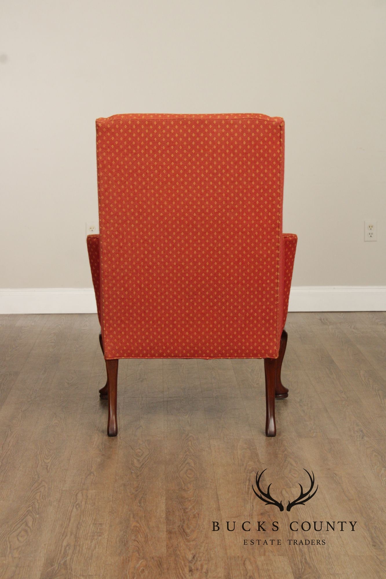 Hickory Chair Vintage Pair Of Queen Anne Style Wing Chairs