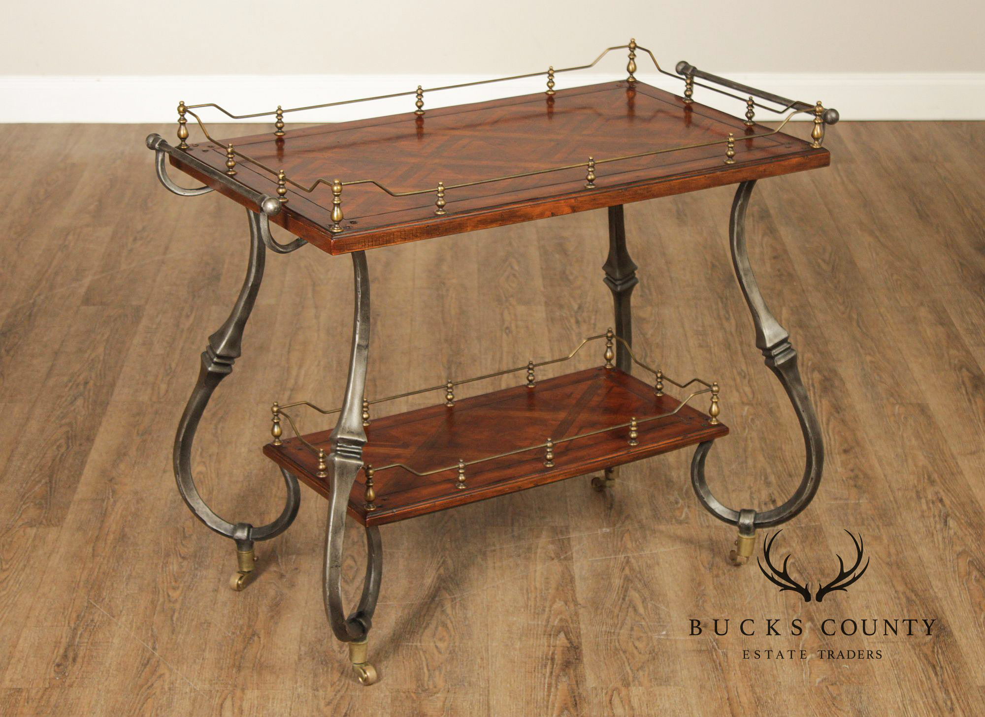 Artistica Italian Style Two-Tier Rolling Bar Cart