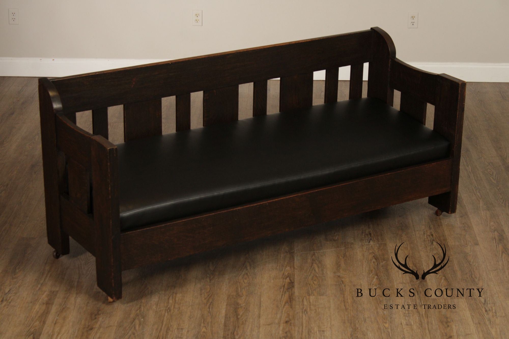 Limbert Antique Arts & Crafts Oak Settle Sofa