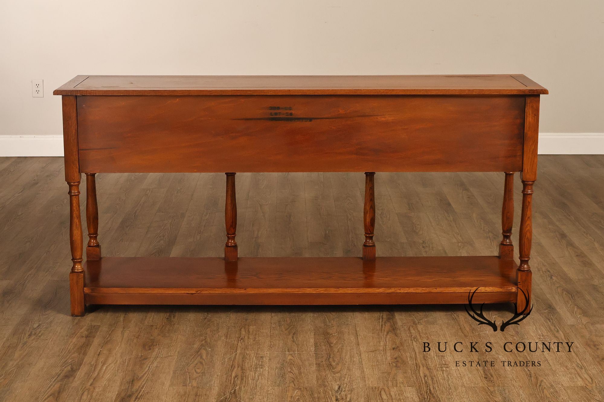 Hickory Chair Company Oak Three Drawer Console Sofa Table