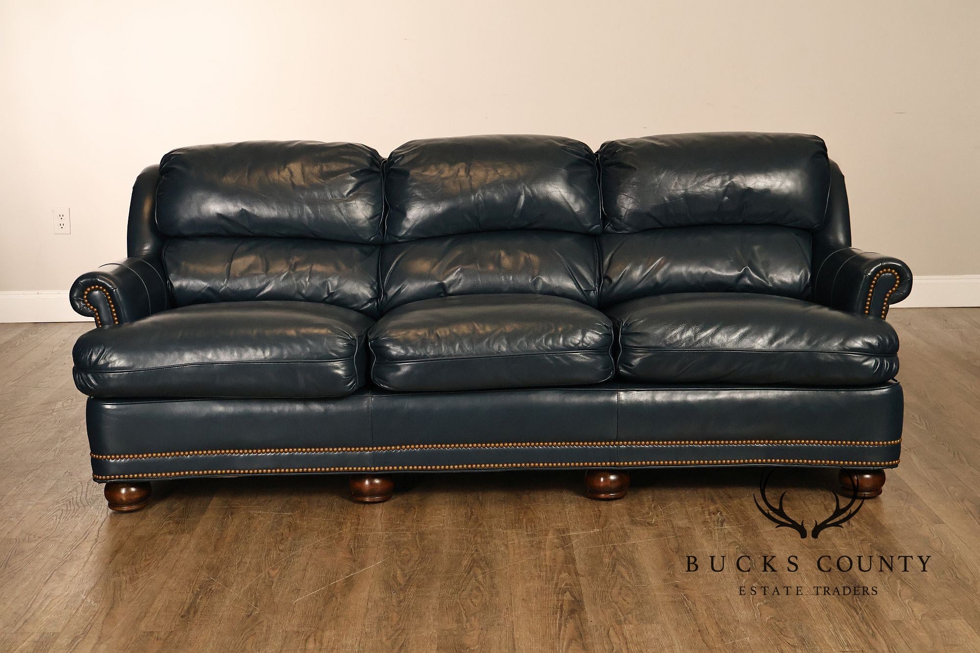 Hancock & Moore Blue Leather 'Austin' Sofa