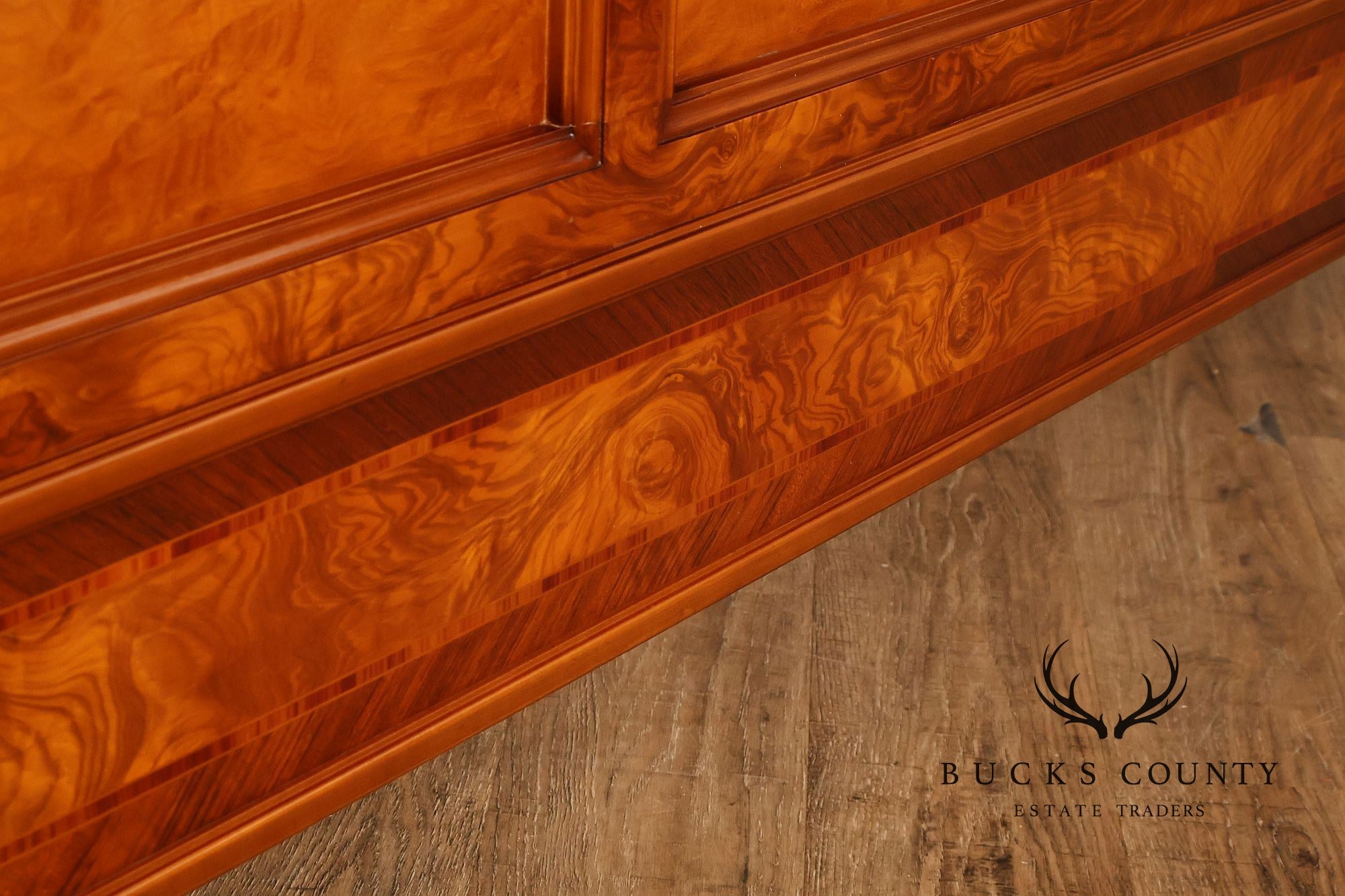 Quality Louis XVI Style Burlwood King Size High Back Bed