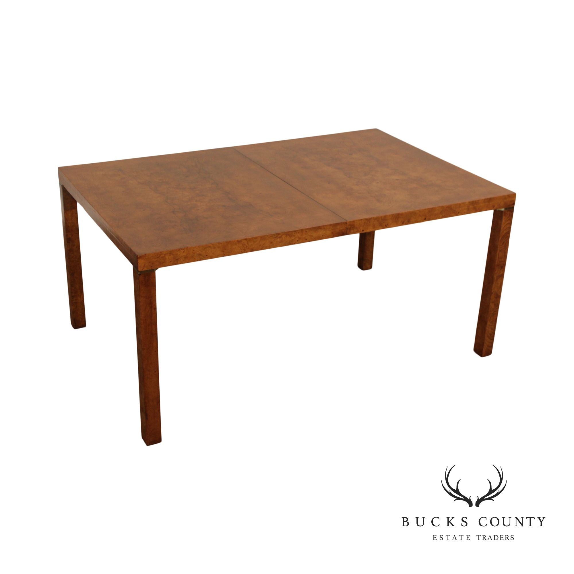 Lane Mid Century Modern Burlwood Expandable Dining Table