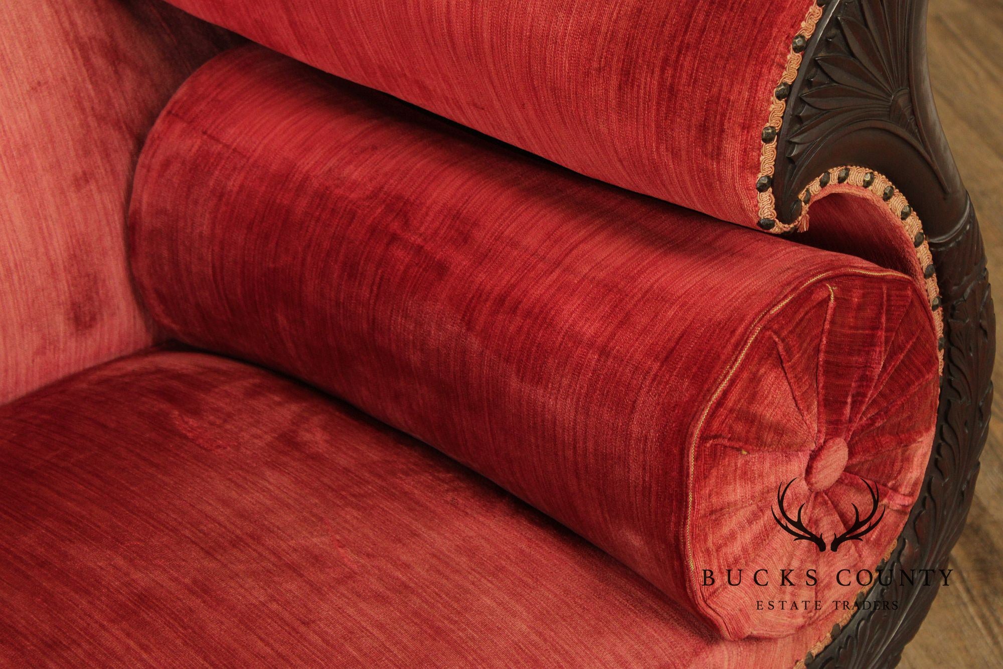 Antique Empire Carved Mahogany Swan Sofa