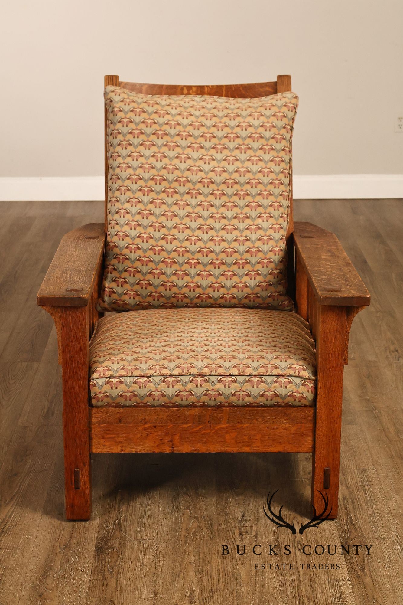 Antique L. & J.G. Stickley No. 497 Arts And Crafts Mission Oak Morris Chair