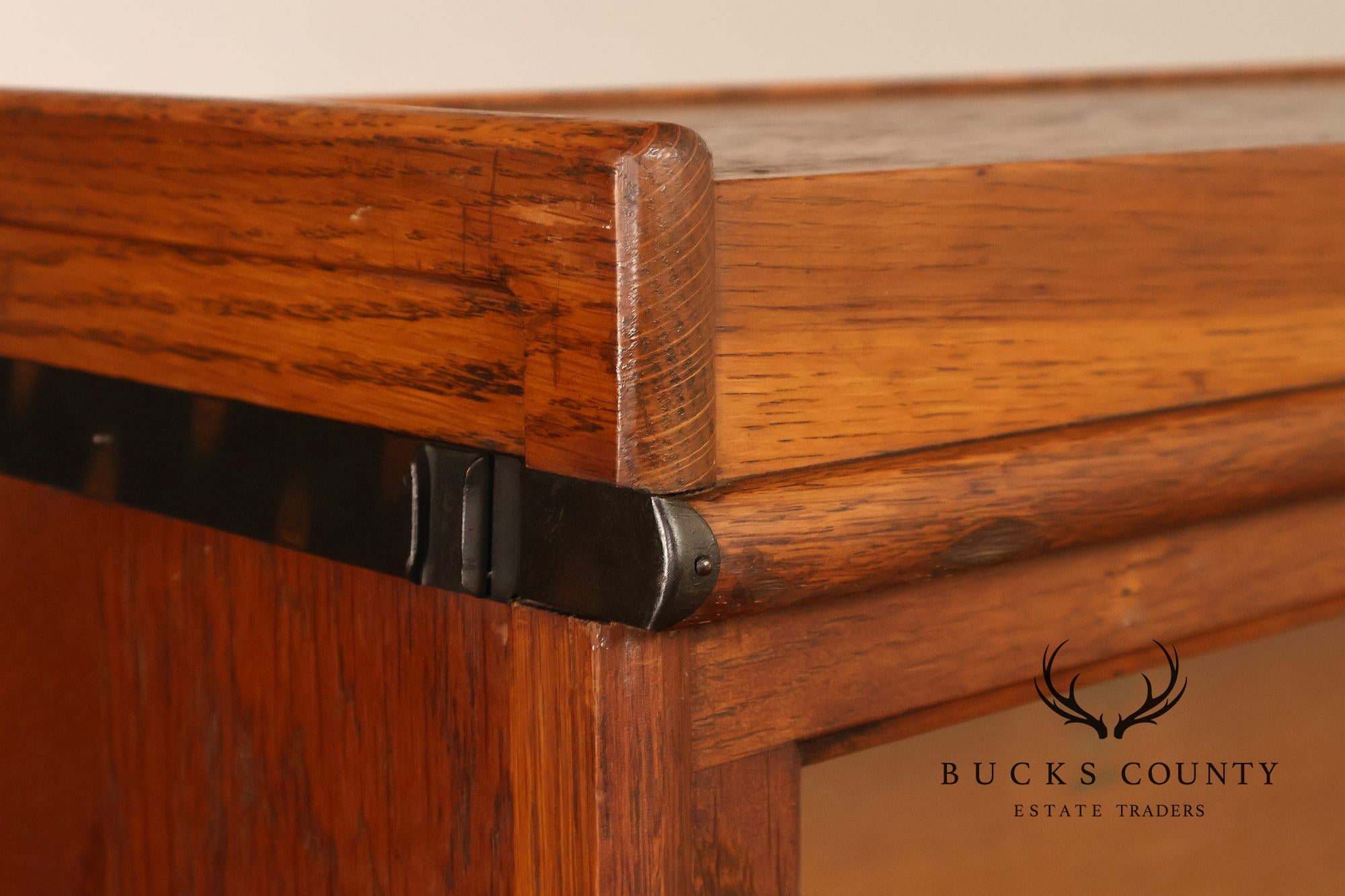 Macey Antique Oak Three Section Barrister Bookcase