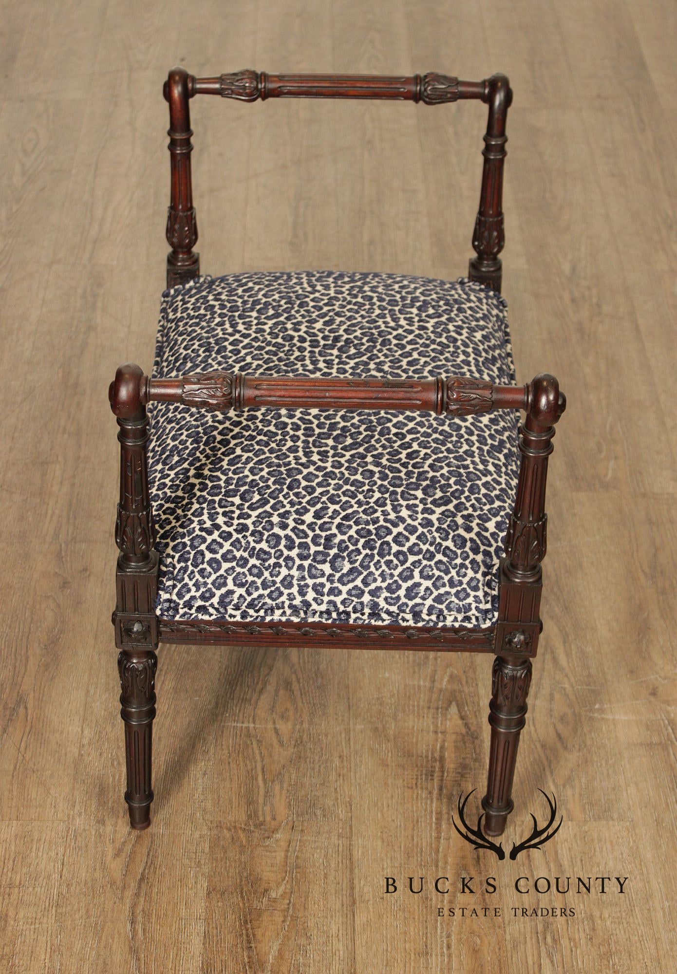 French Louis XVI Style Mahogany Vanity Bench