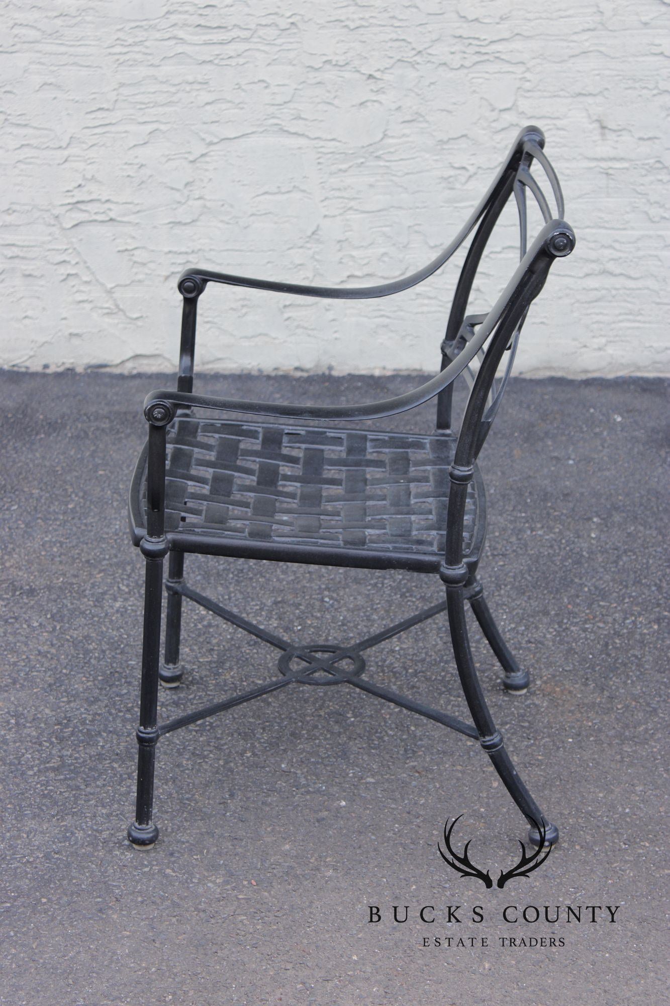 Woodard Delphi Collection Cast Aluminum Outdoor Patio Dining Table With Six Chairs Set