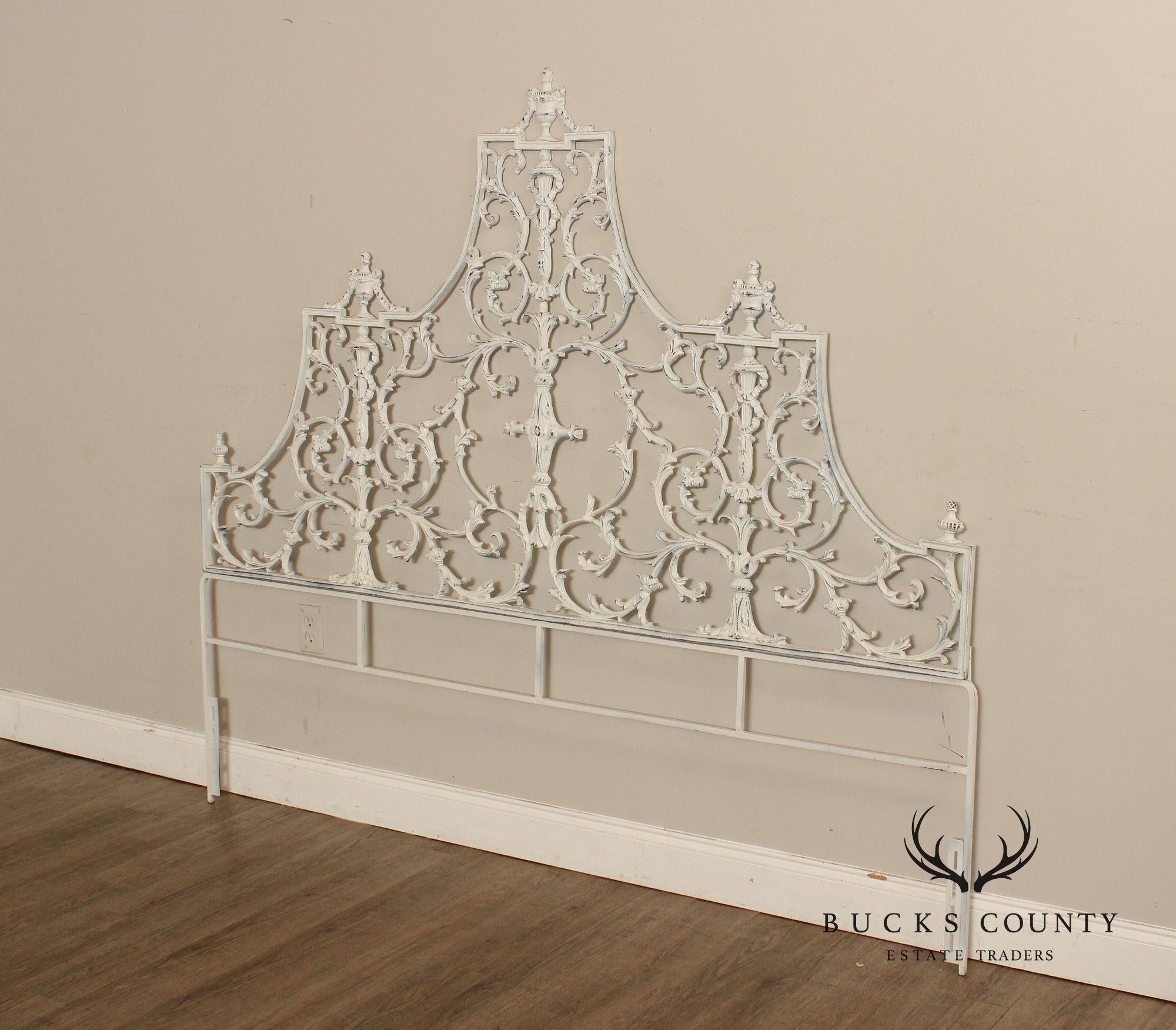 Rococo Style Ornate Metal King Headboard