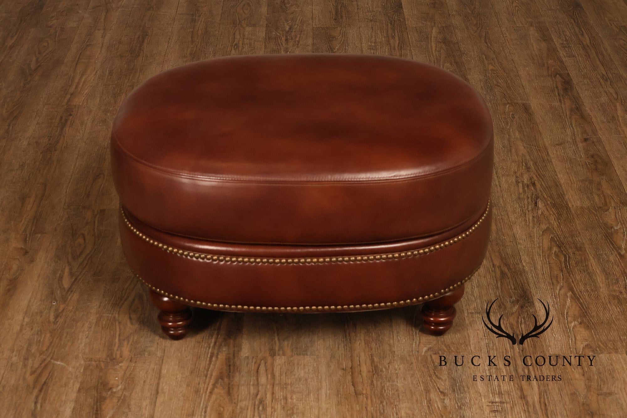 Bradington Young Traditional Style Leather Ottoman