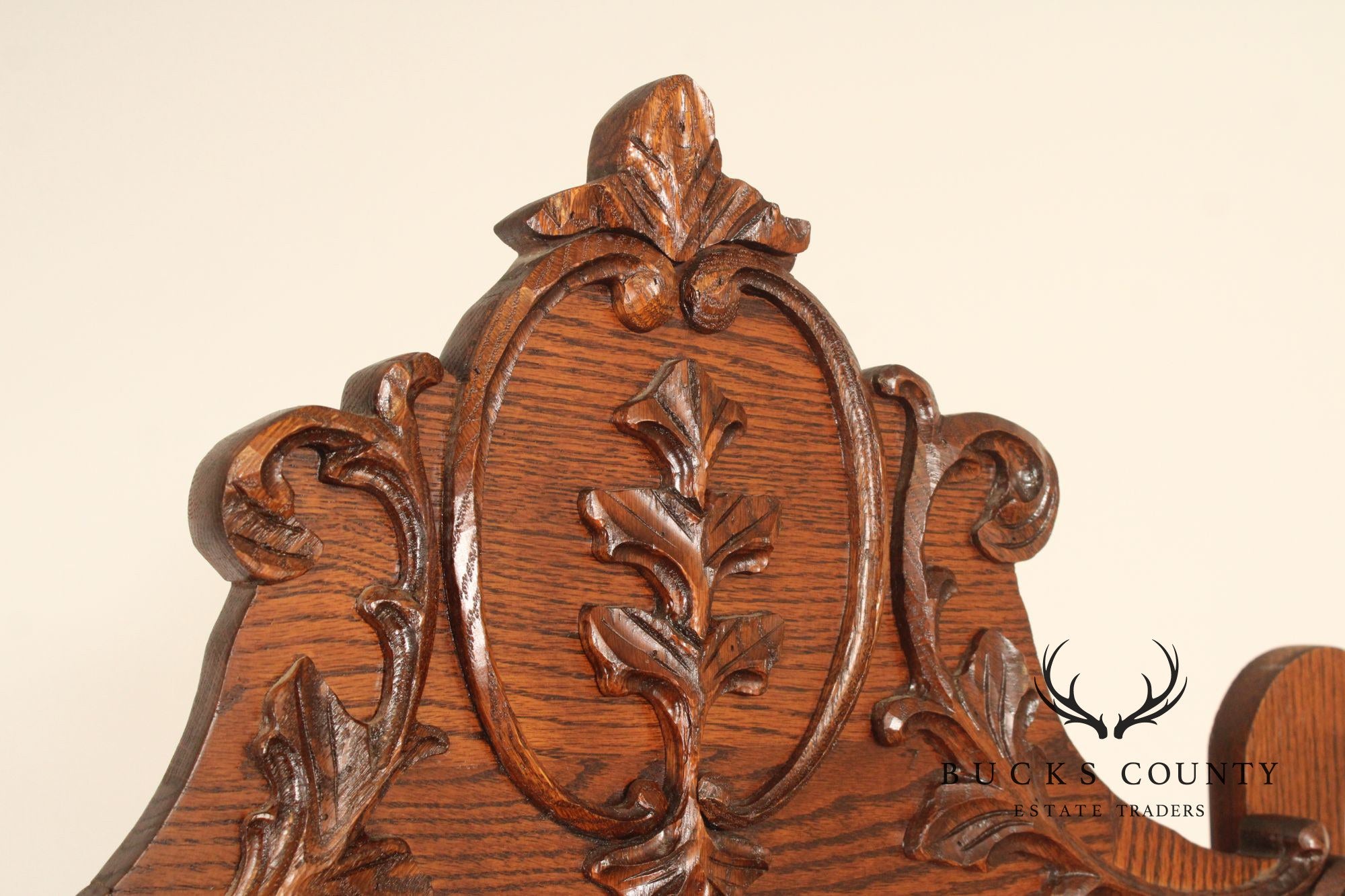 Victorian Style Vintage Oak Hall Tree With Mirror