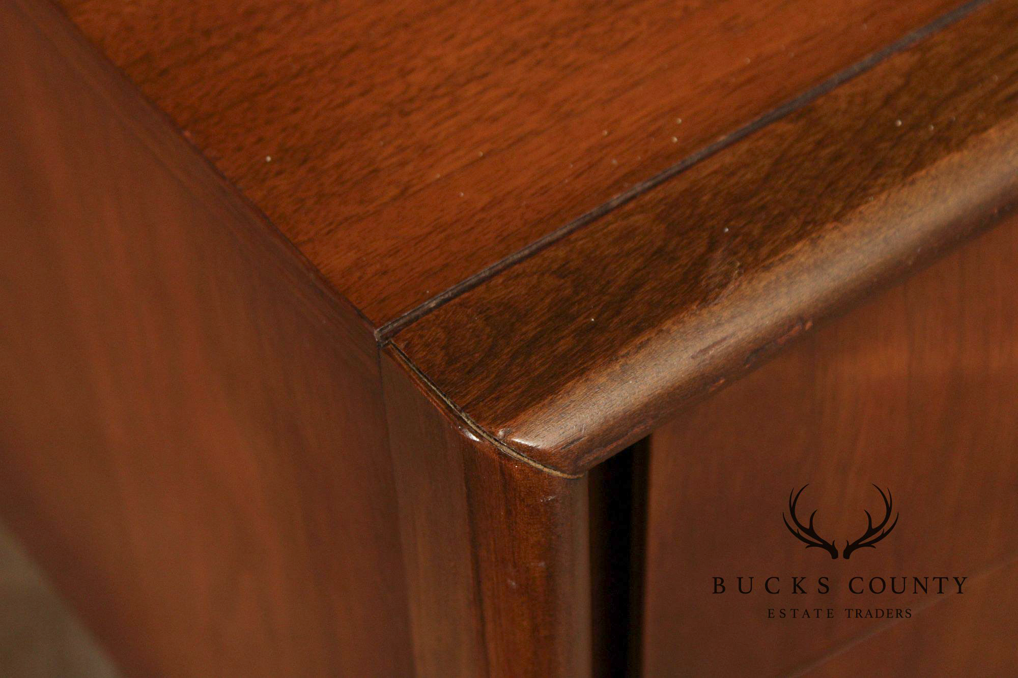 United Furniture Mid Century Modern Pair of Walnut Diamond Front Nightstands