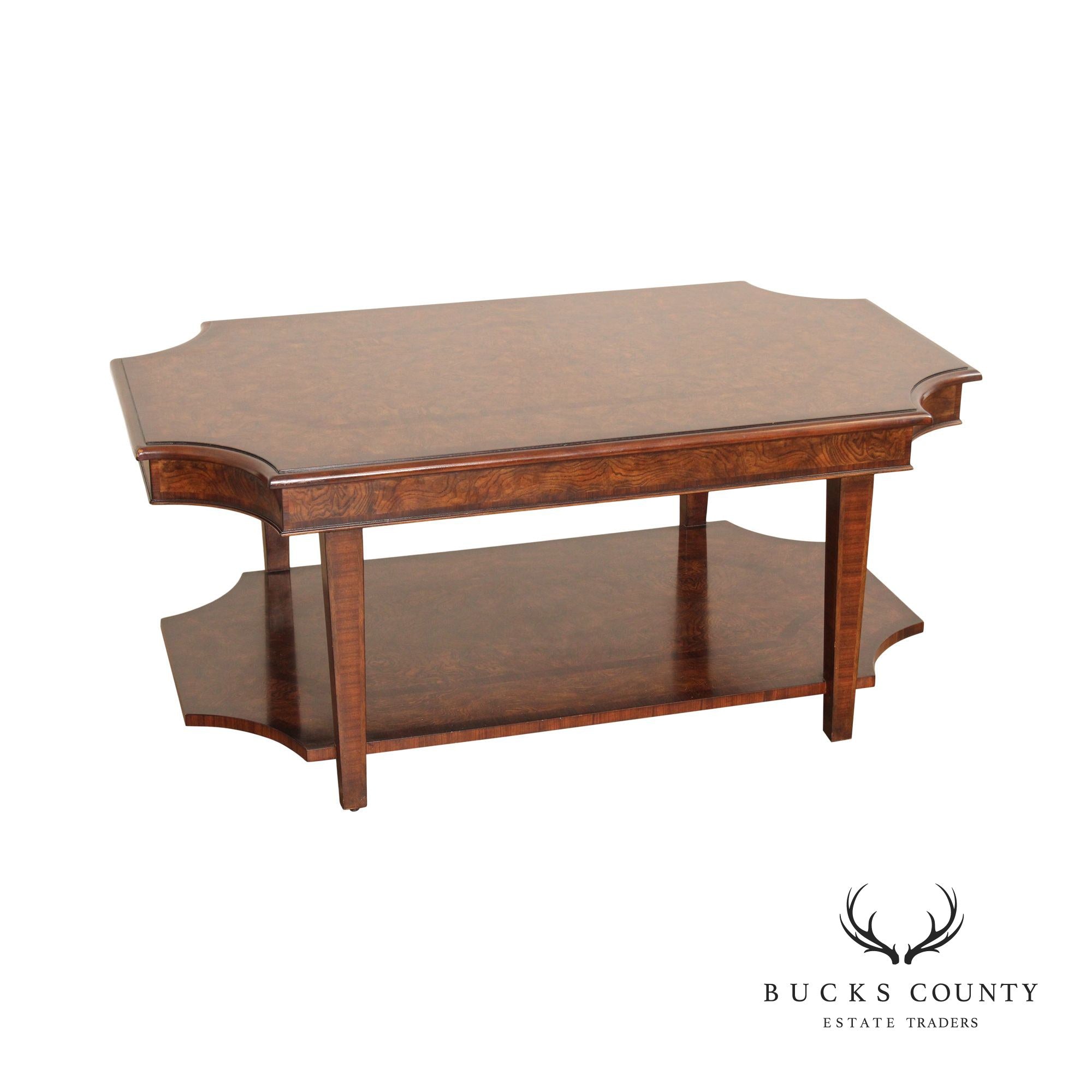 Theodore Alexander Two-Tier Burlwood Coffee Table