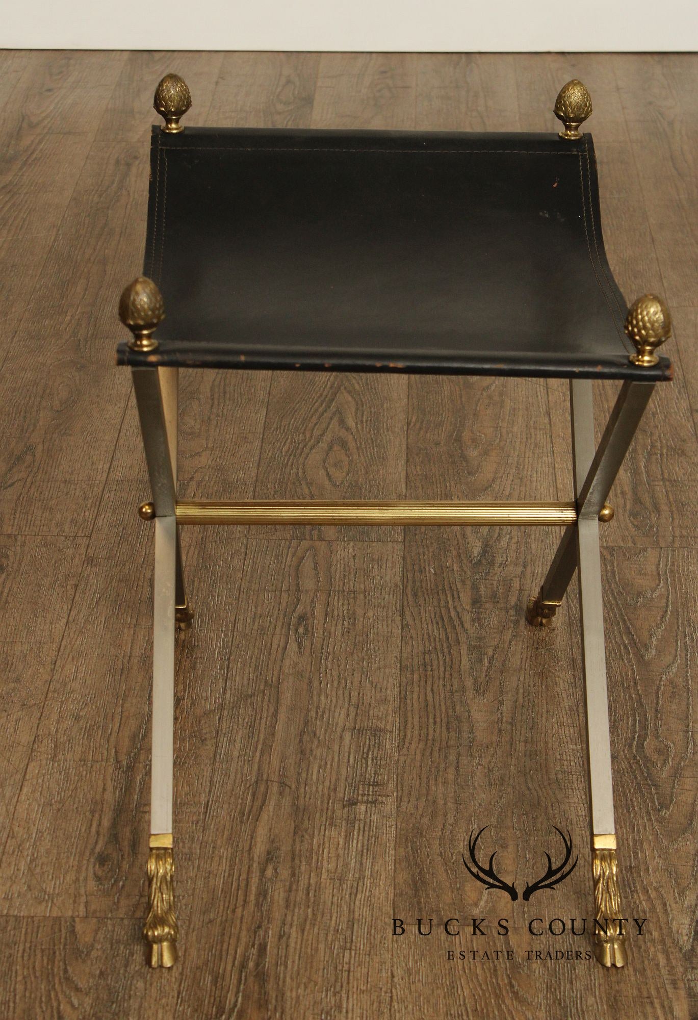 Directoire Style Pair of X-Base Stools