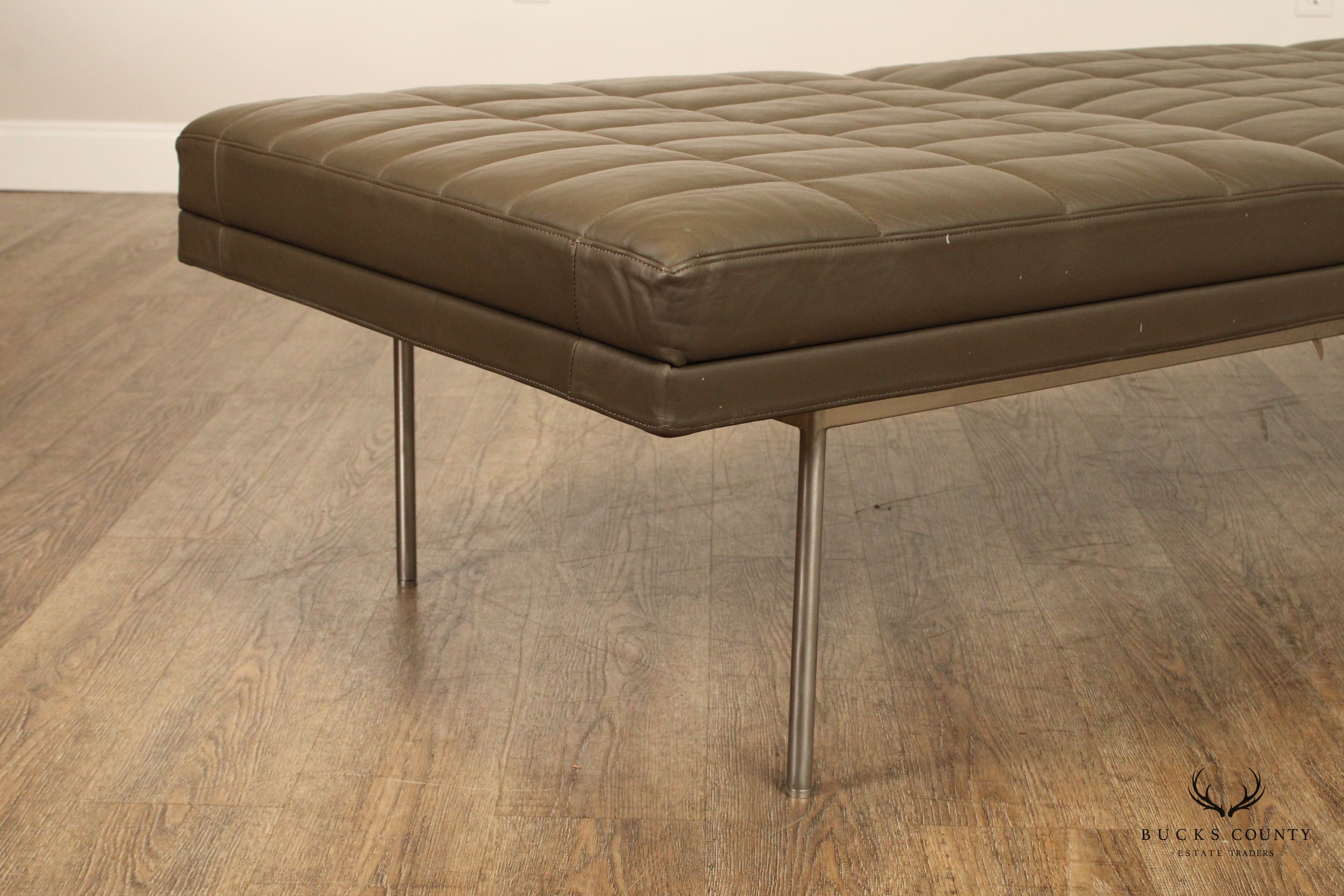 Geiger International Quilted Leather Museum Tuxedo Bench
