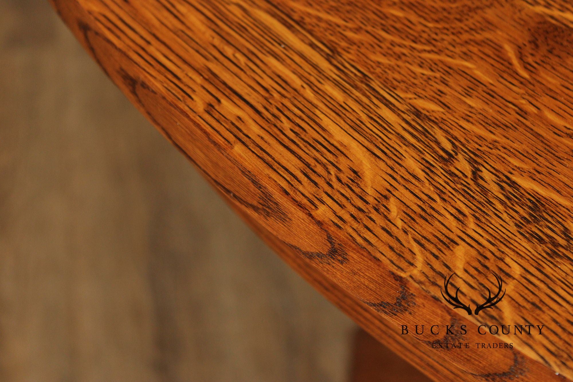 Stickley Mission Collection Round Oak Expandable Dining Table