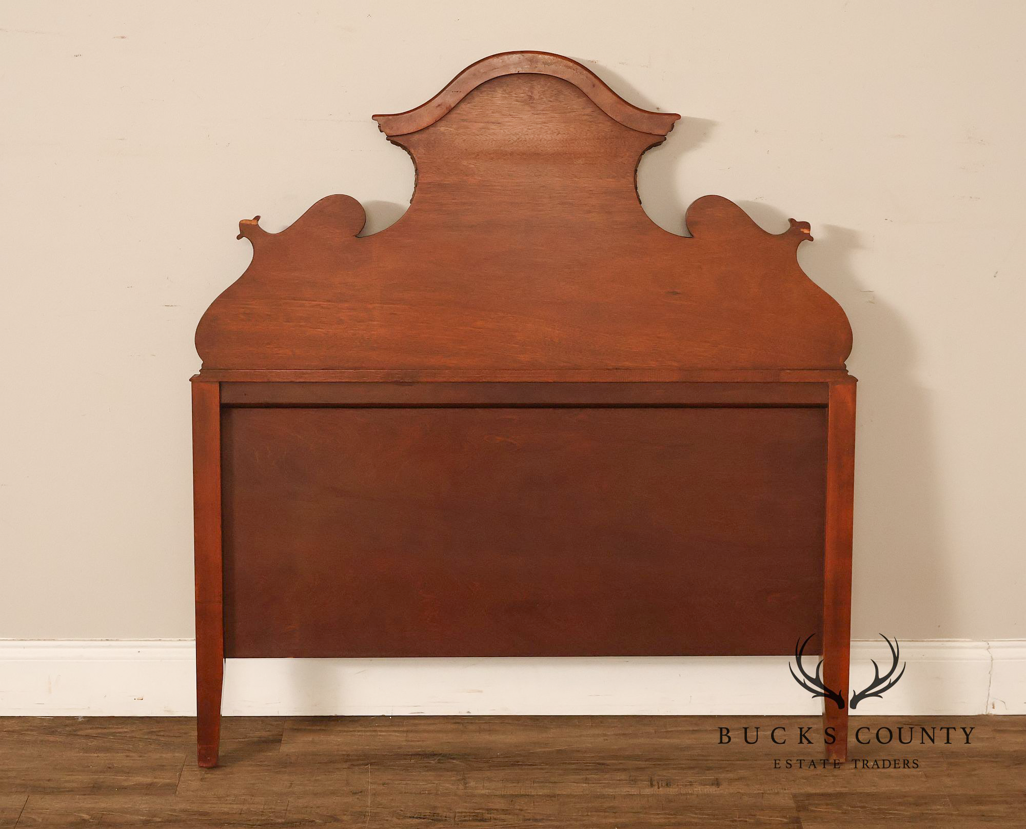 Edwardian Paint Decorated Satinwood Twin Headboard