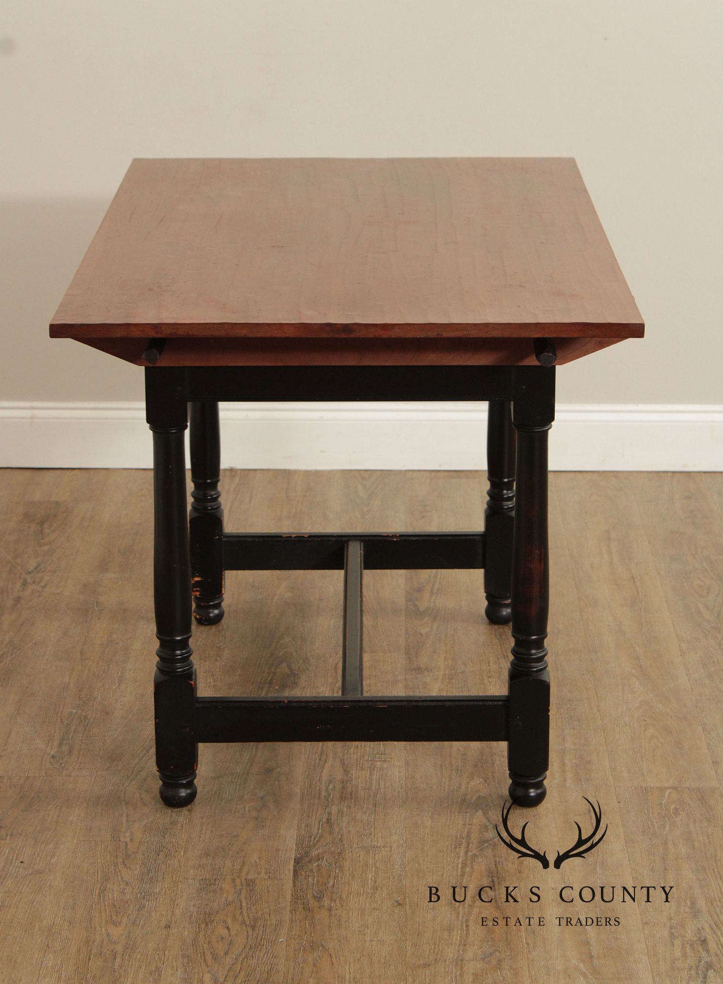 Farmhouse Style Cherry Top Painted Base Dining or Breakfast Table