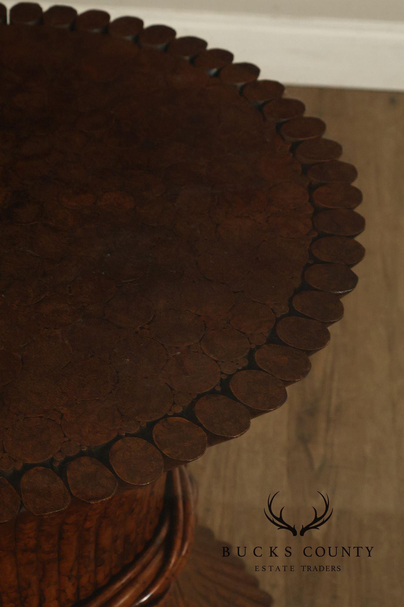 Ficks Reed Round Glass Top 'Sheaf of Wheat' Dining Table