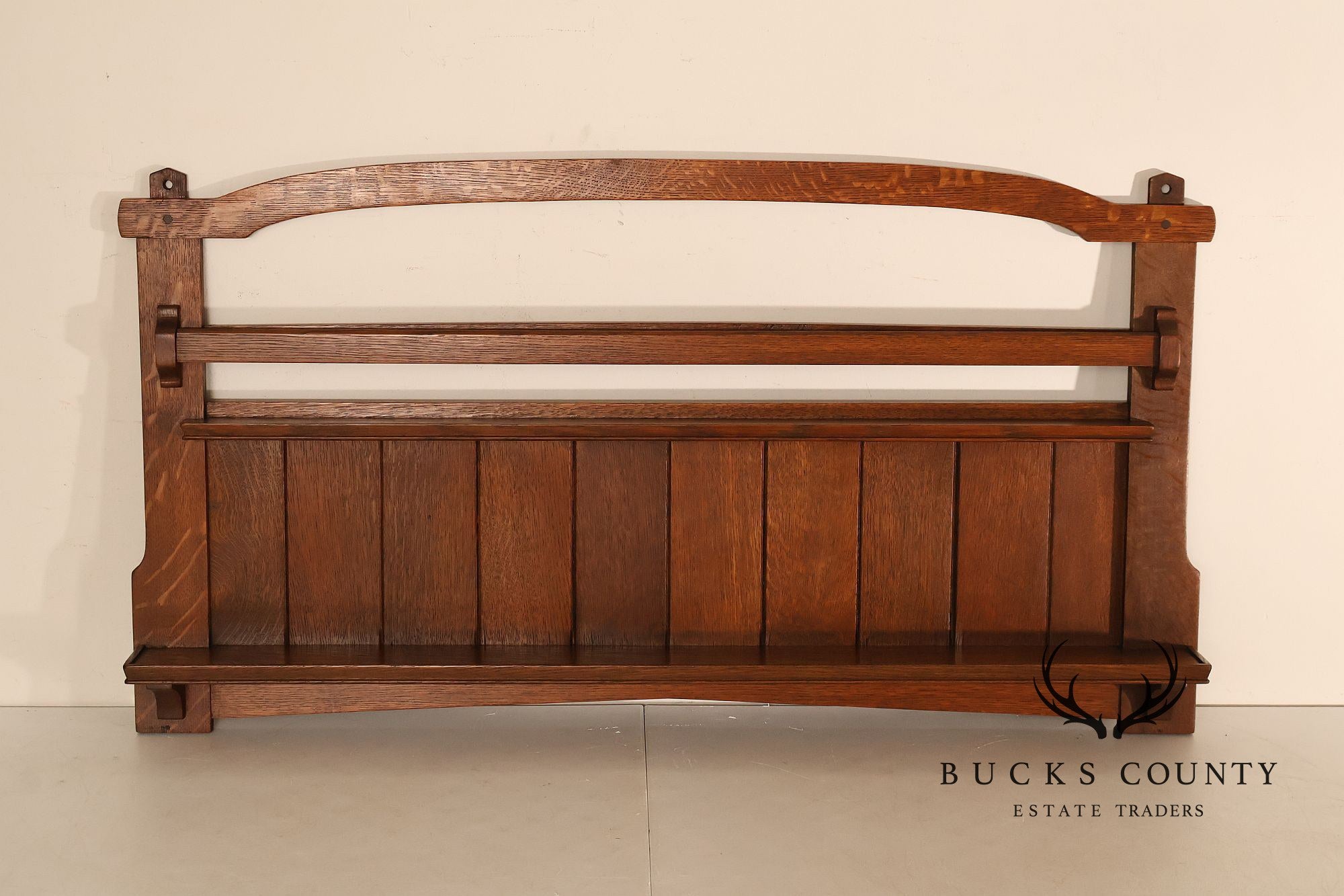 Antique Gustav Stickley Mission Oak Plate Rack #903